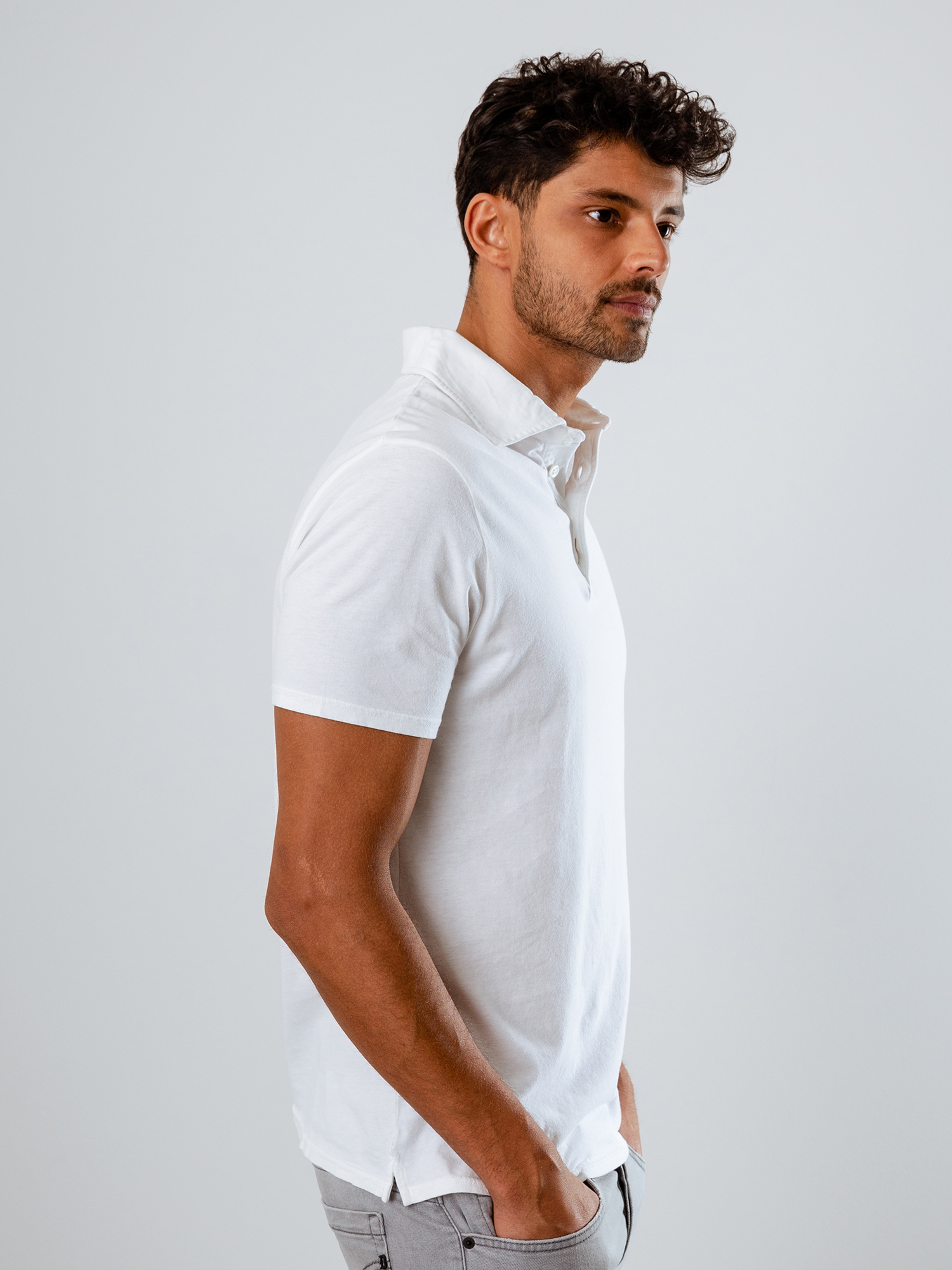 Detailansicht von Kurzarm-Poloshirt aus Baumwolle von 04651