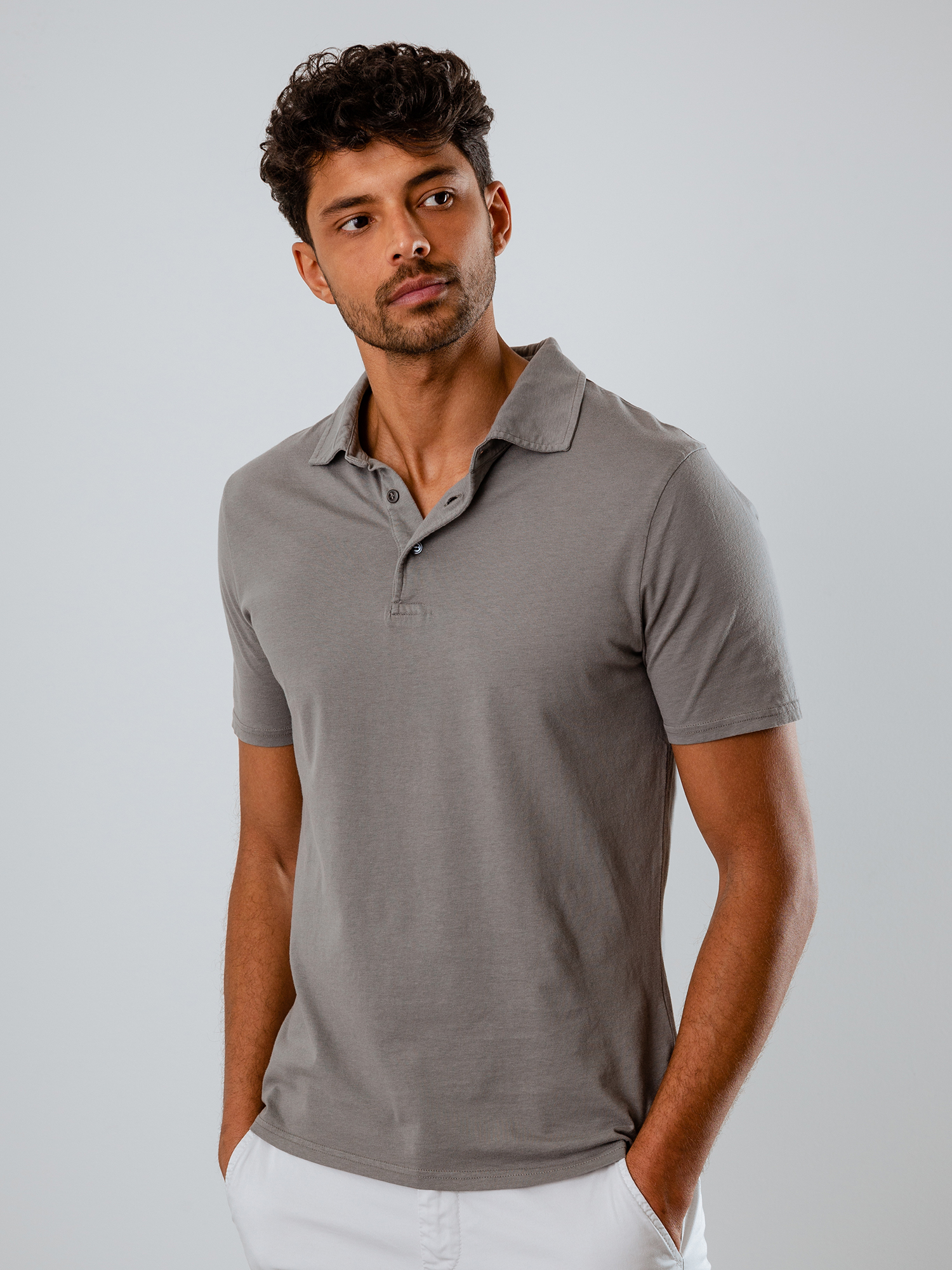 Detailansicht von Kurzarm-Poloshirt aus Baumwolle von 04651