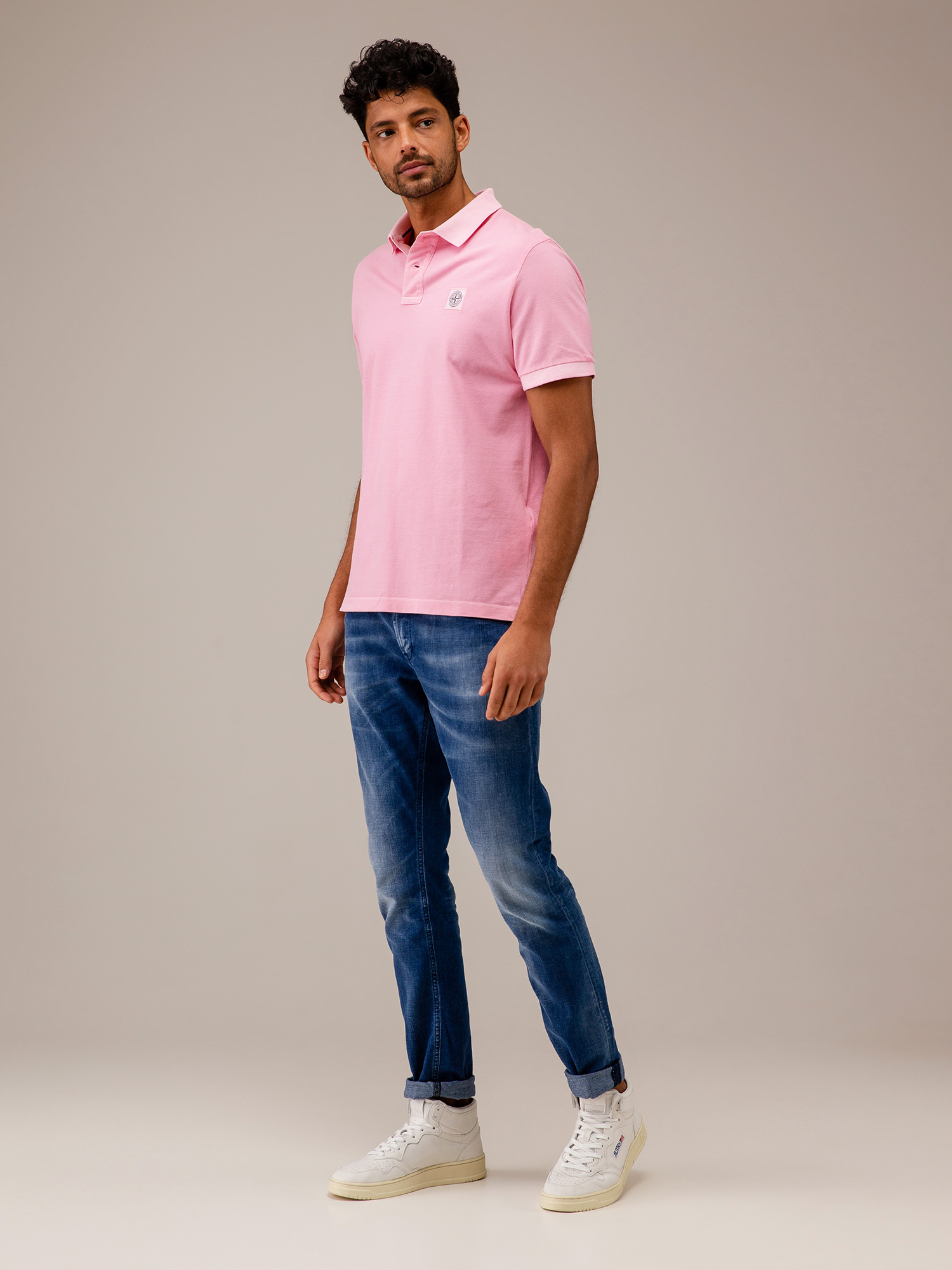 Detailansicht von Kurzarm-Poloshirt aus Baumwolle von STONE ISLAND