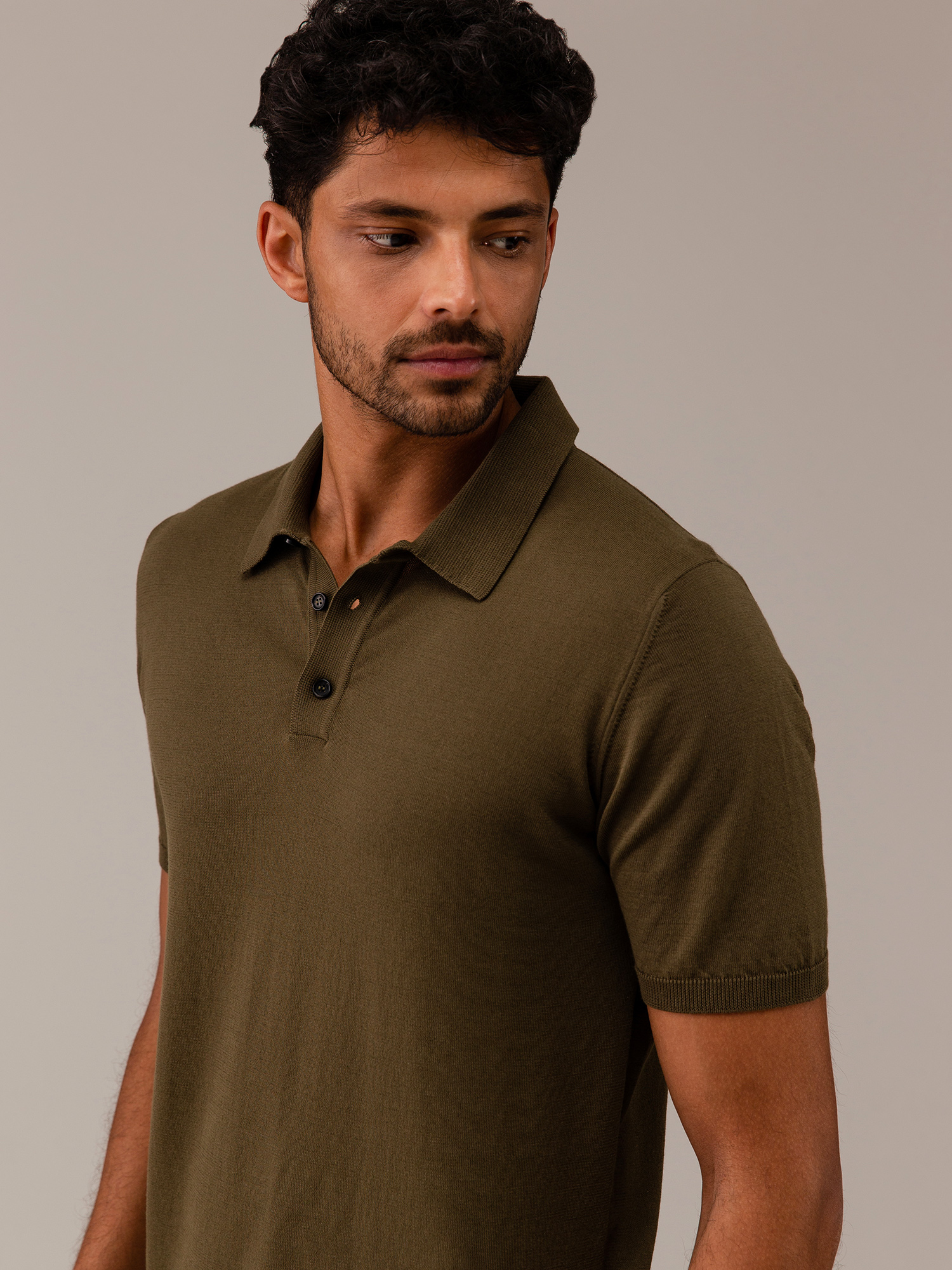 Detailansicht von Poloshirt aus Baumwolle von ROBERTO COLLINA