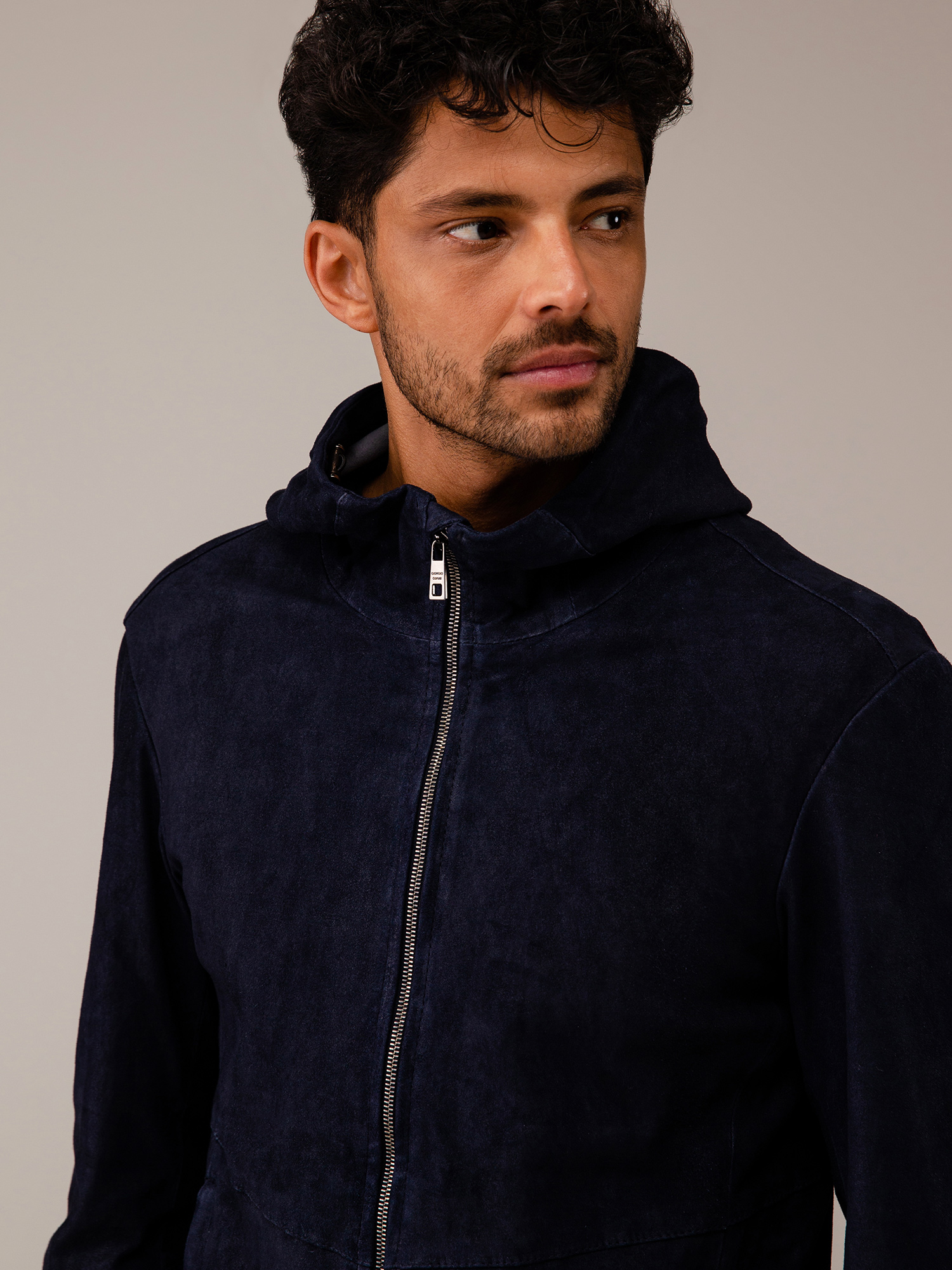 Detailansicht von Lederjacke von GIORGIO BRATO