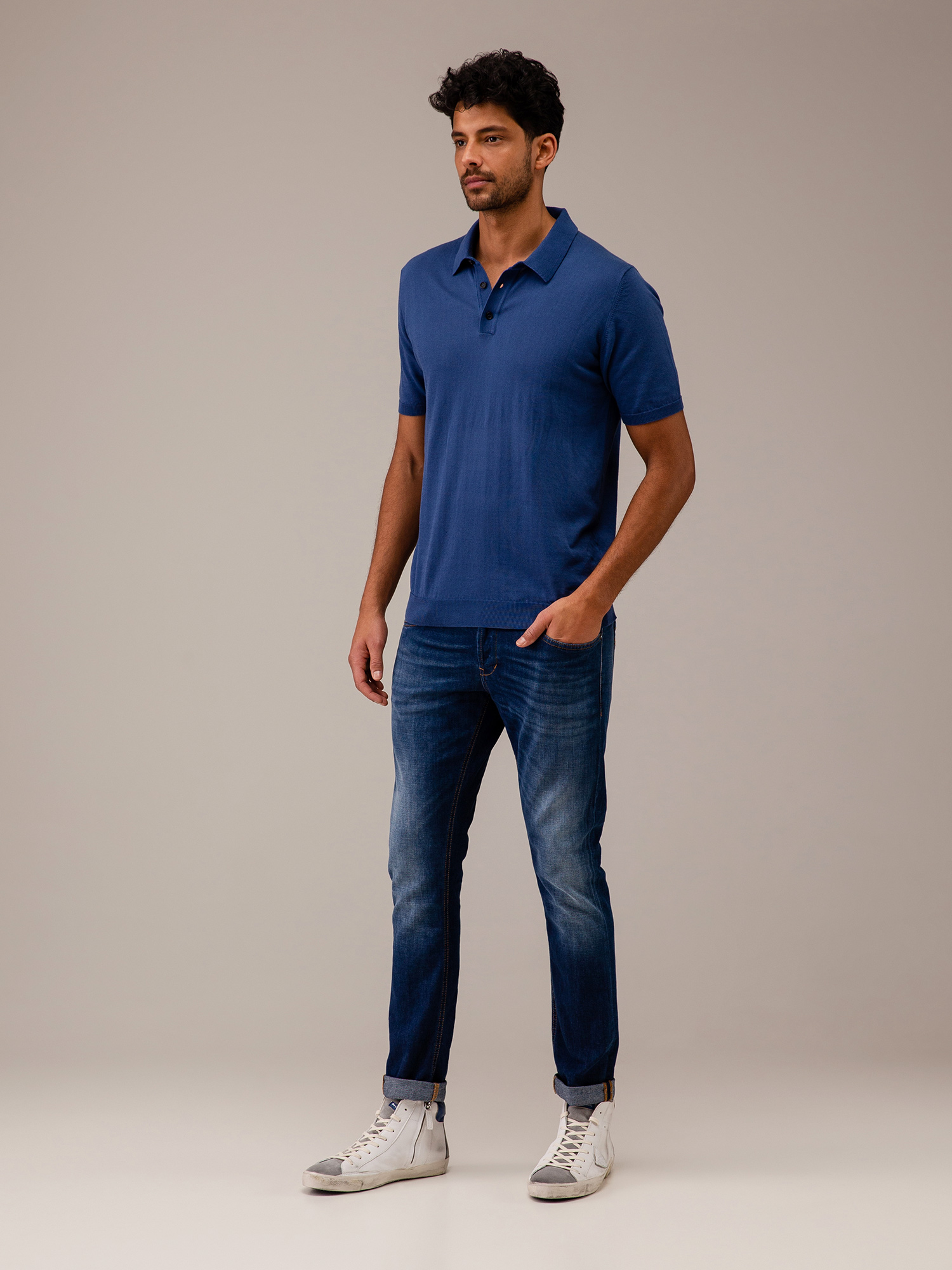 Detailansicht von Poloshirt aus Baumwolle von ROBERTO COLLINA