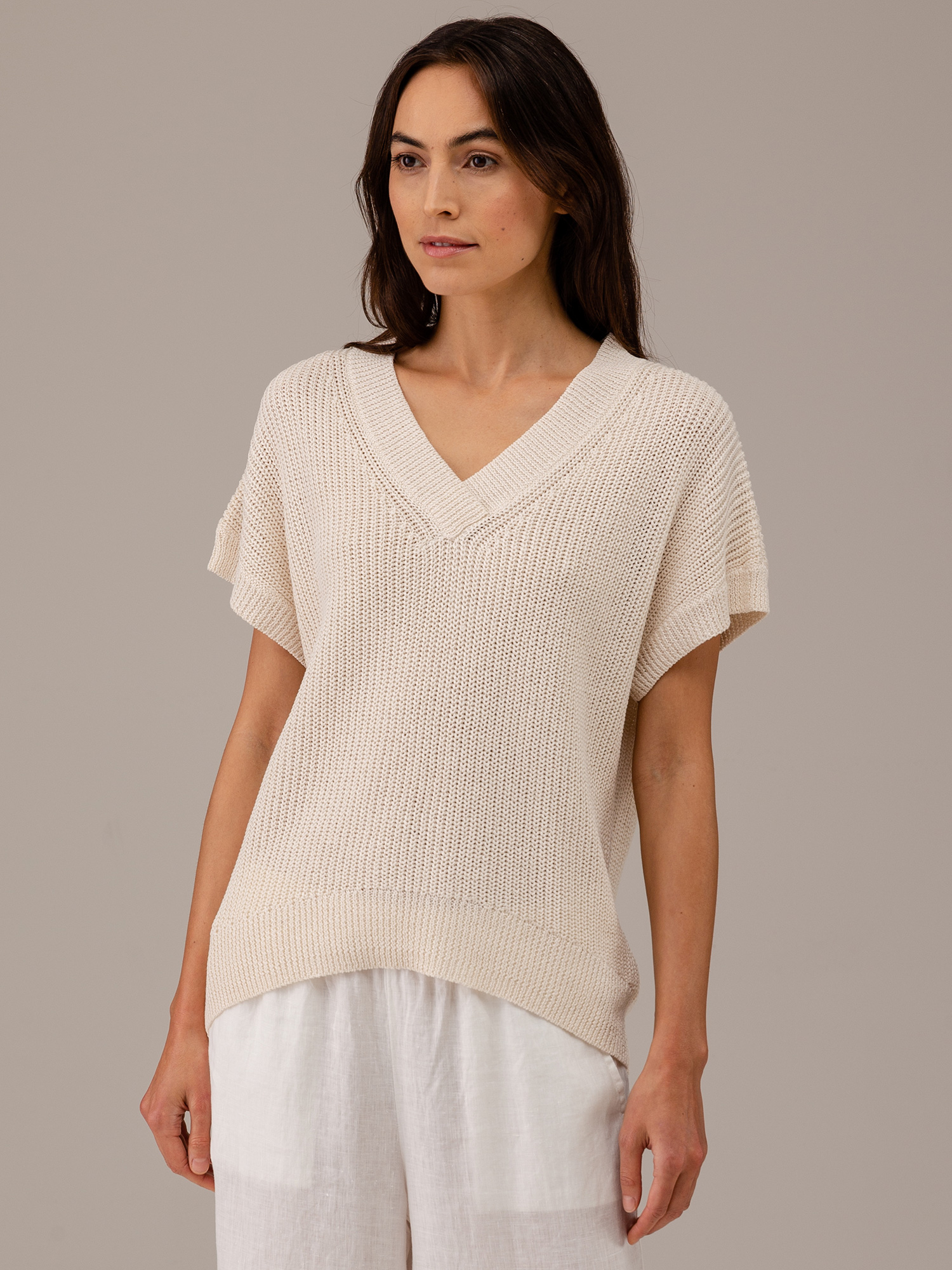 Detailansicht von Kurzarm-Pullover aus Baumwolle von DANIELS