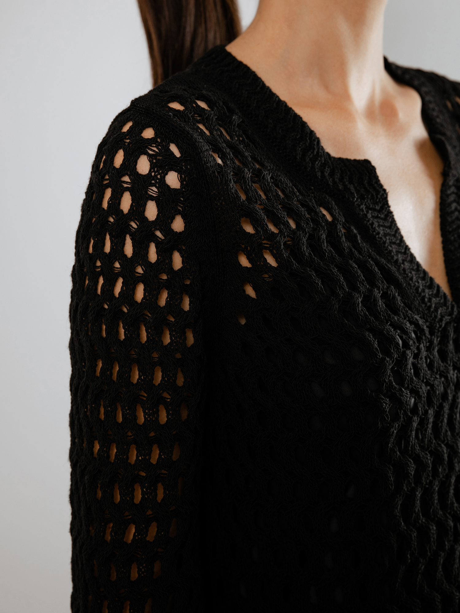 Detailansicht von Kurzes Strickkleid in Häkel-Optik von DOROTHEE SCHUMACHER