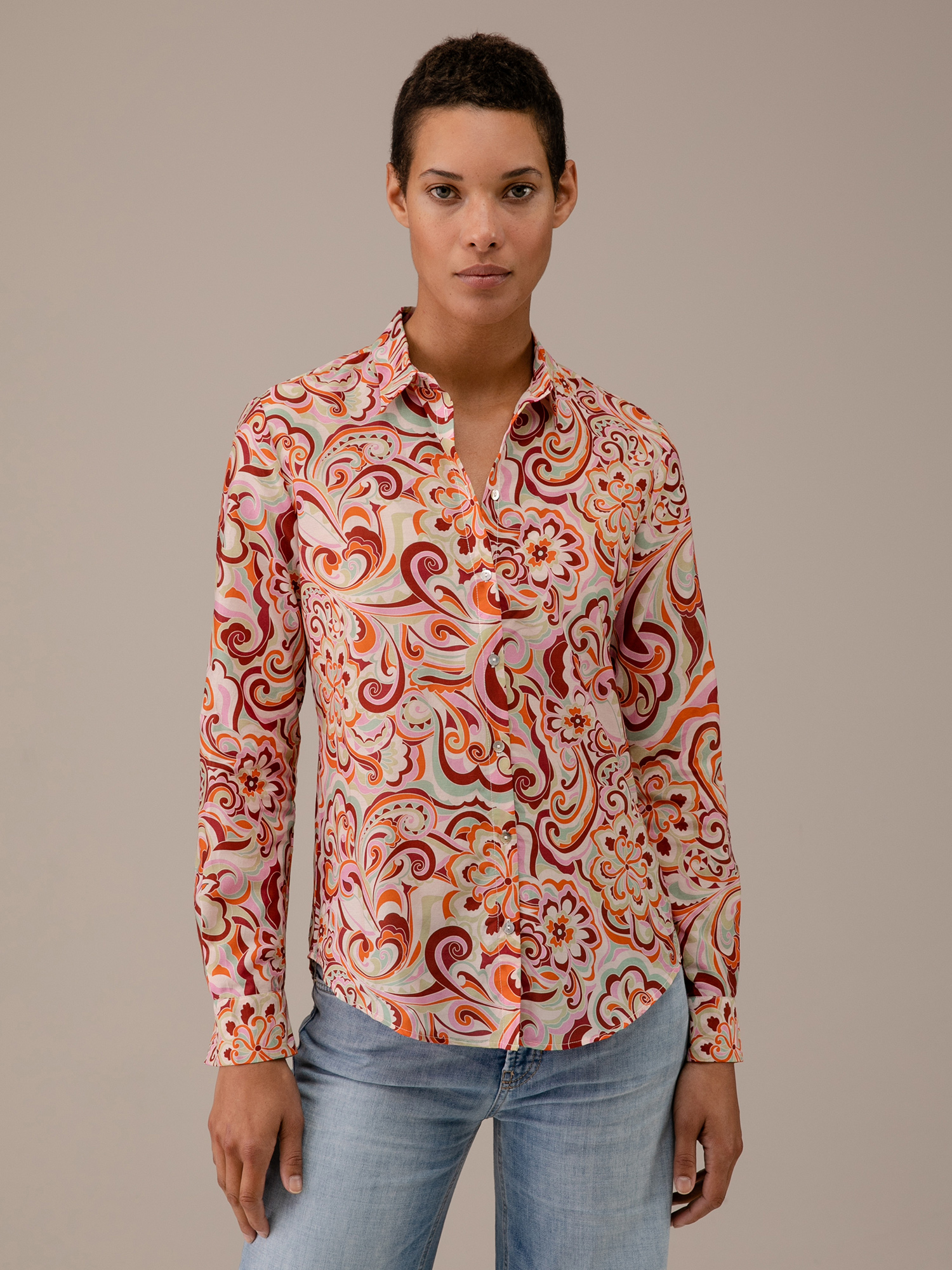 Detailansicht von Gemusterte Baumwollbluse von DANIELS