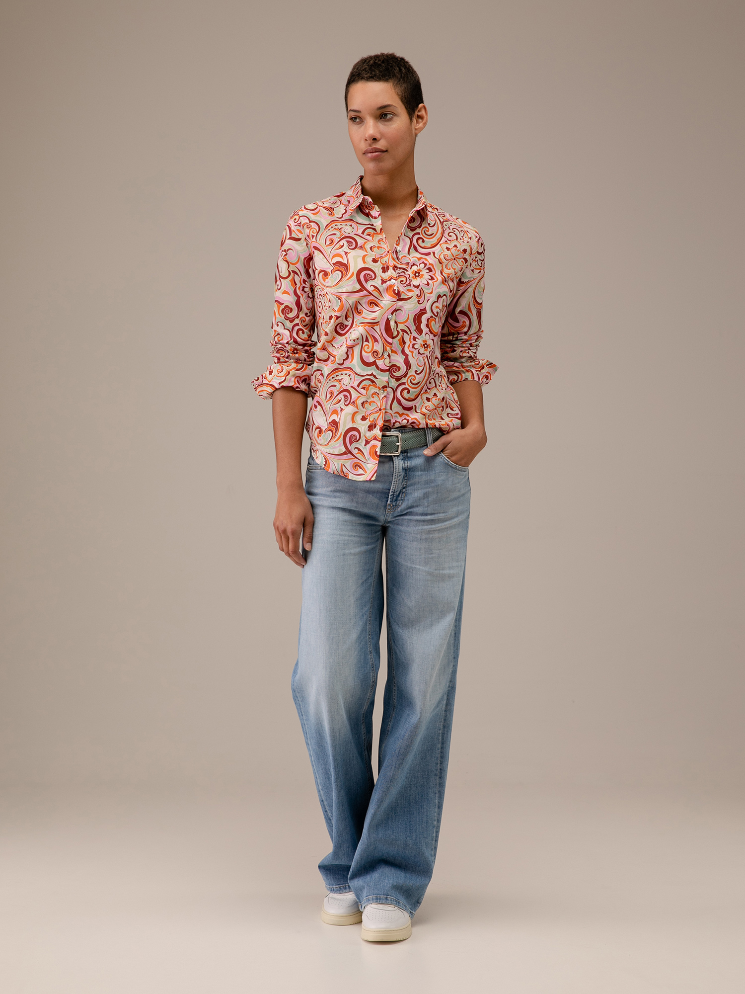 Detailansicht von Gemusterte Baumwollbluse von DANIELS