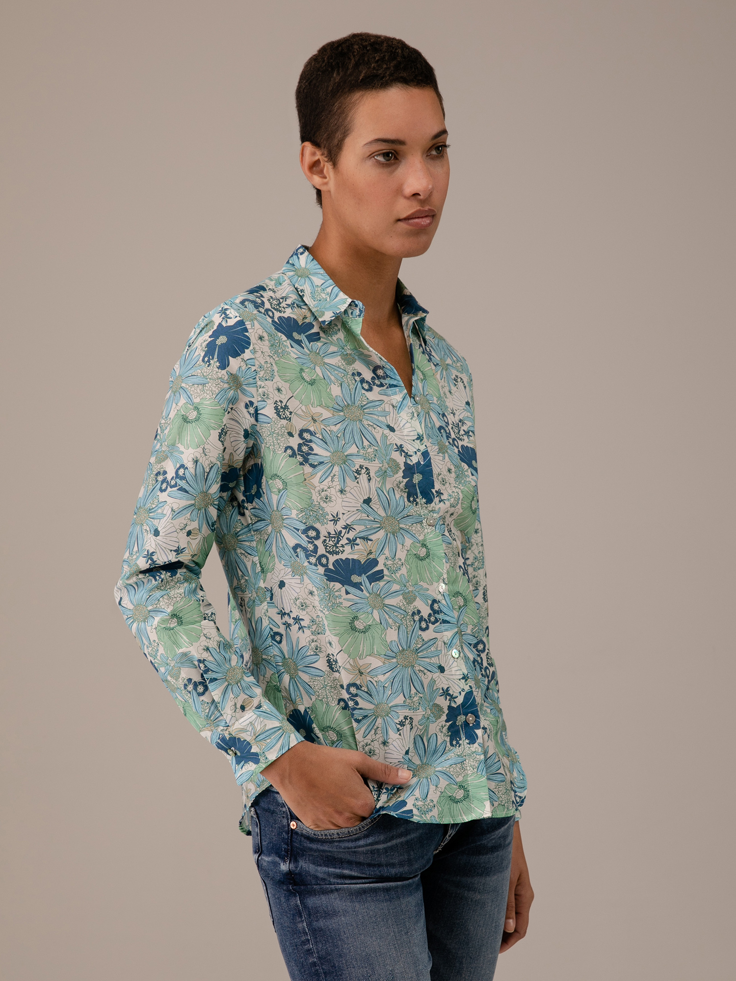 Detailansicht von Gemusterte Baumwollbluse von DANIELS