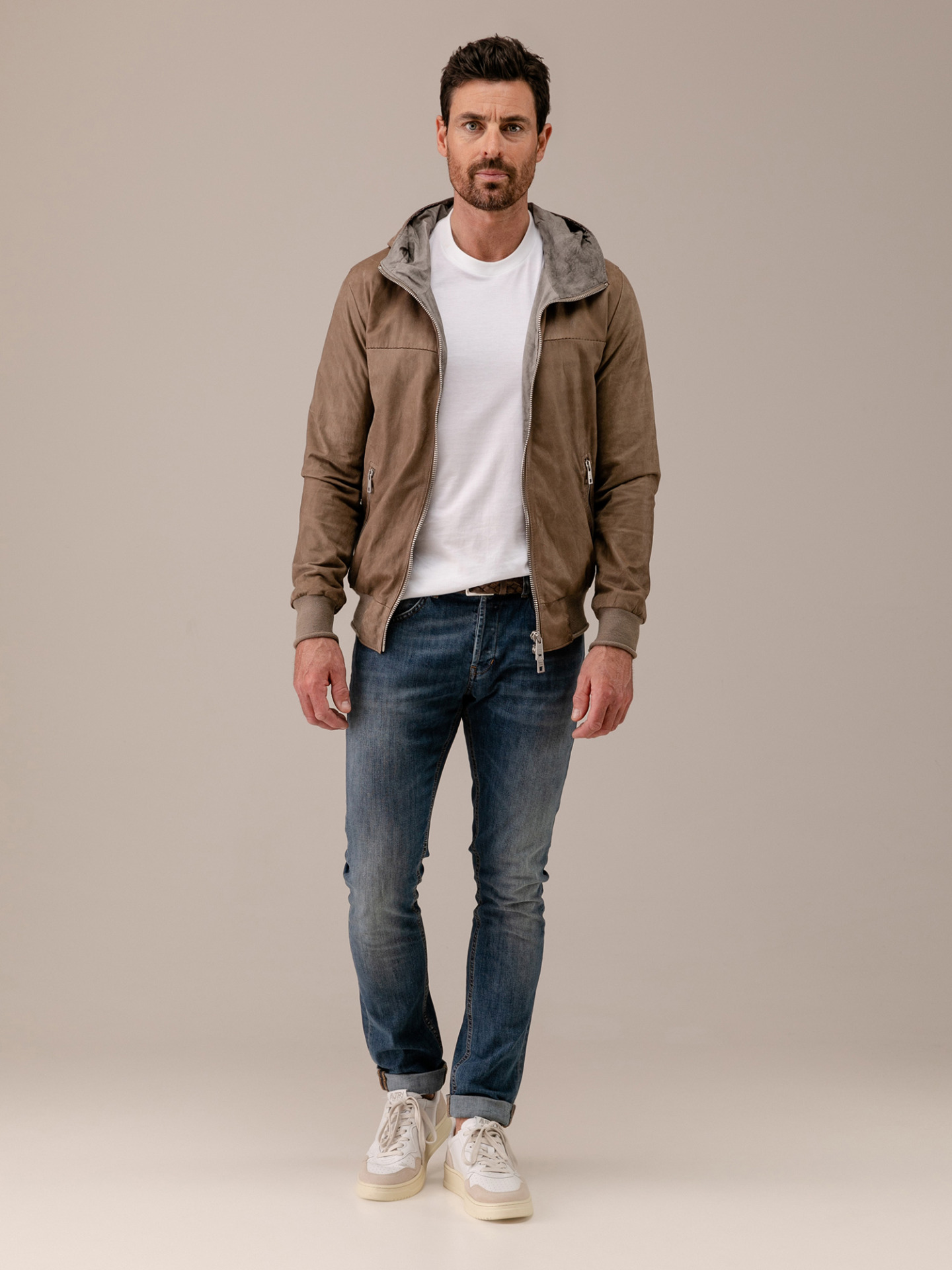 Detailansicht von Lederjacke von GIORGIO BRATO