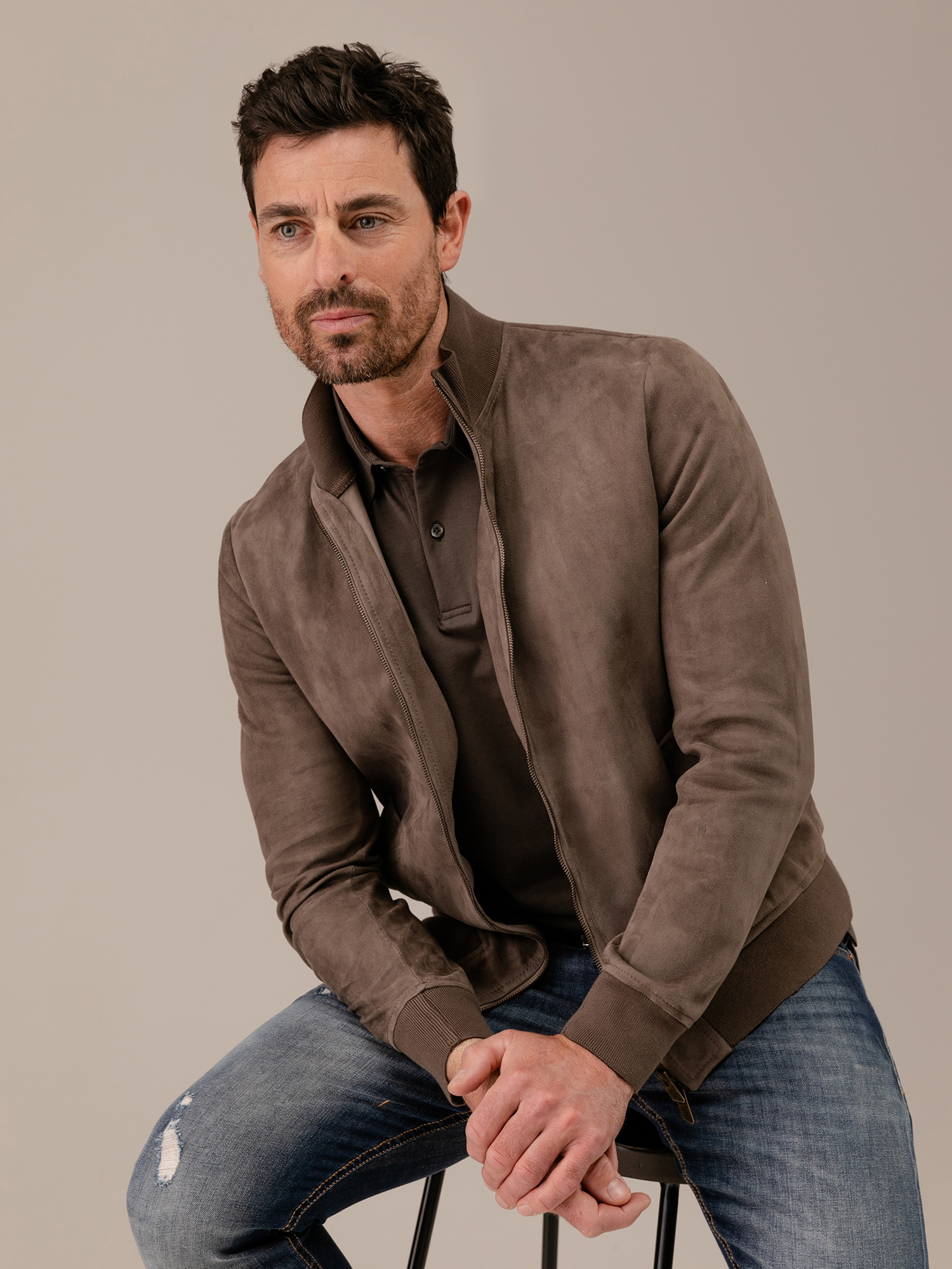 Detailansicht von Lederblouson von SALVATORE SANTORO