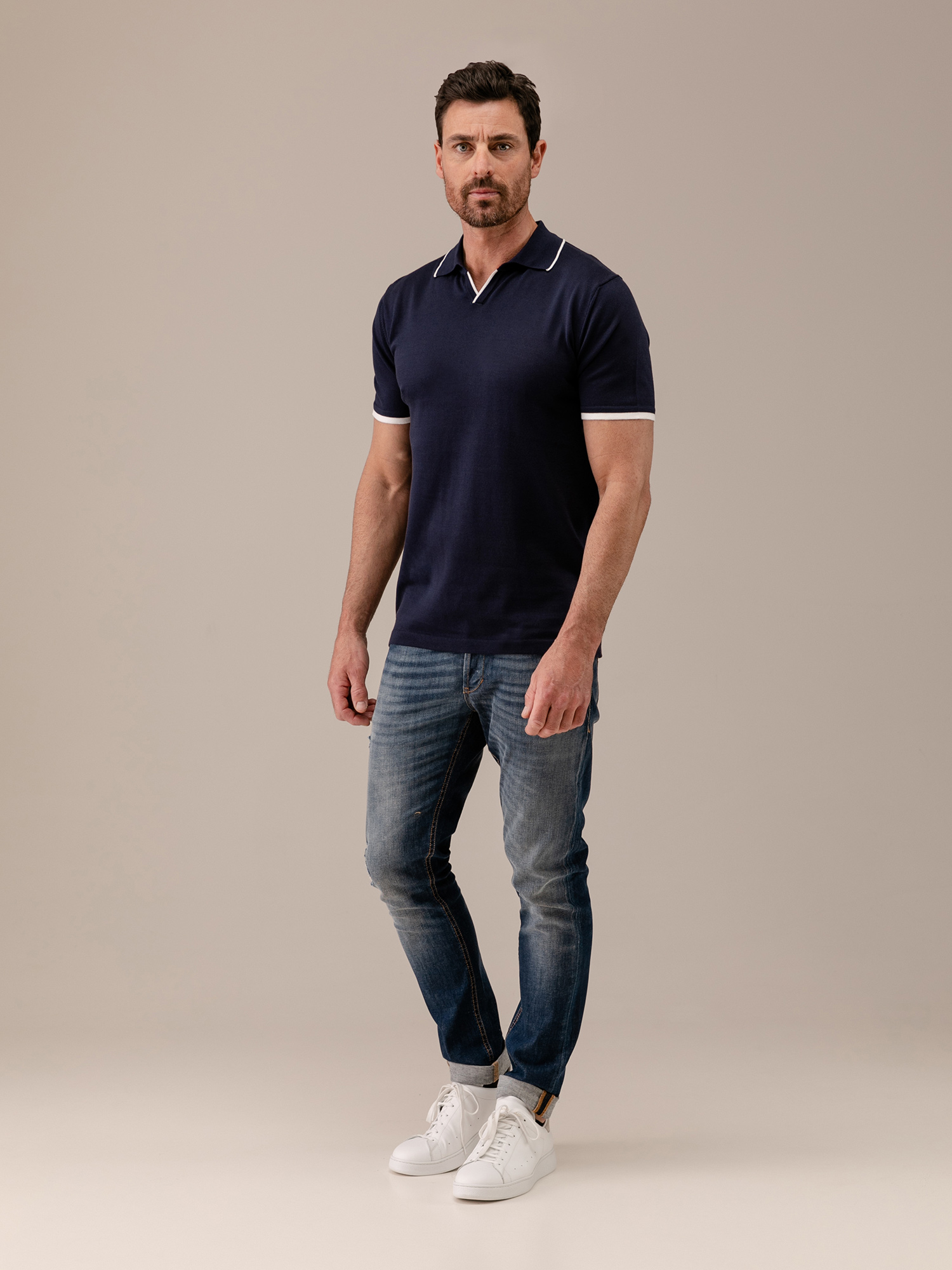 Detailansicht von Kurzarm-Poloshirt aus Baumwolle von DANIELE FIESOLI