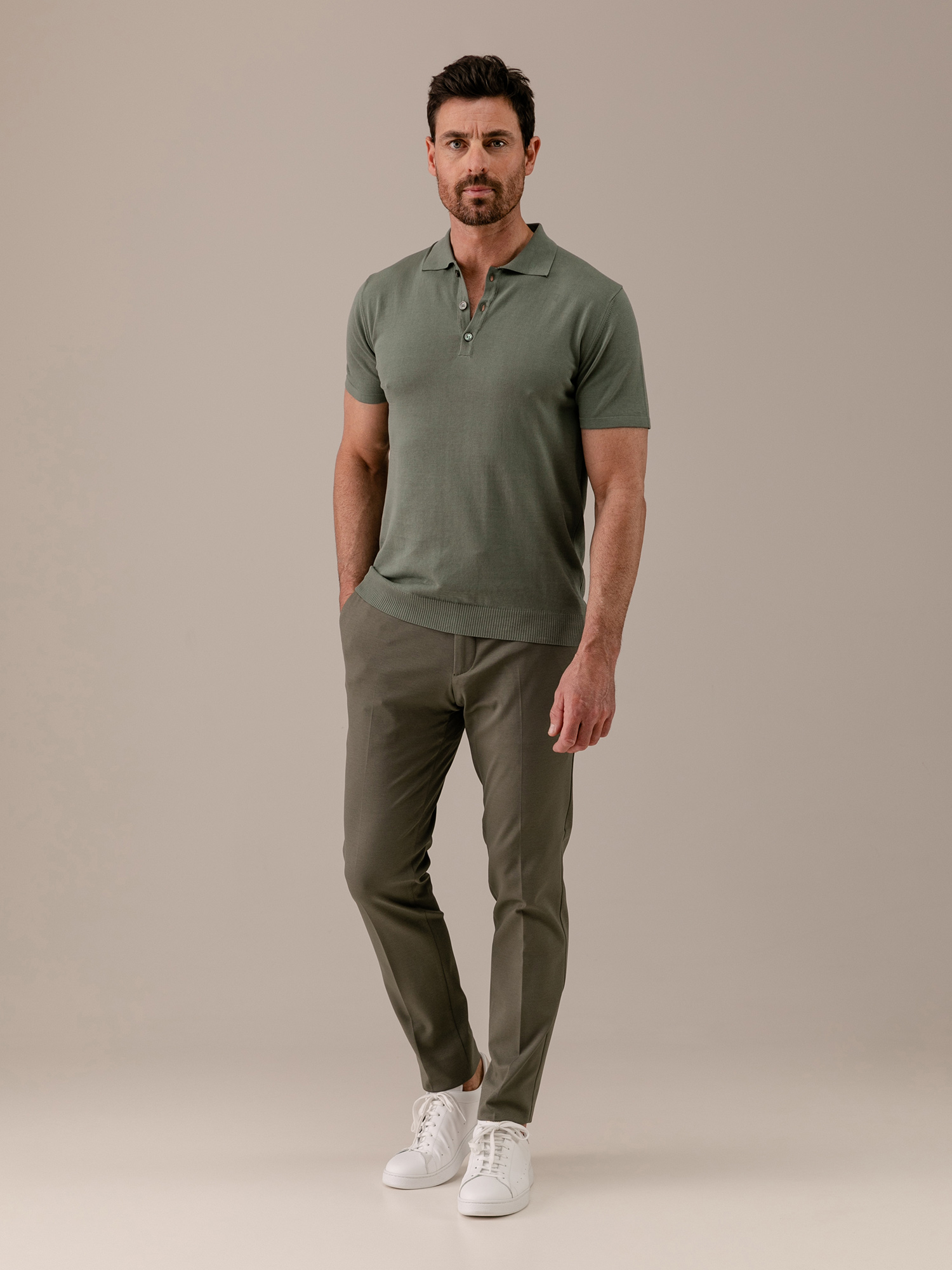 Detailansicht von Kurzarm-Poloshirt aus Baumwolle von DANIELE FIESOLI