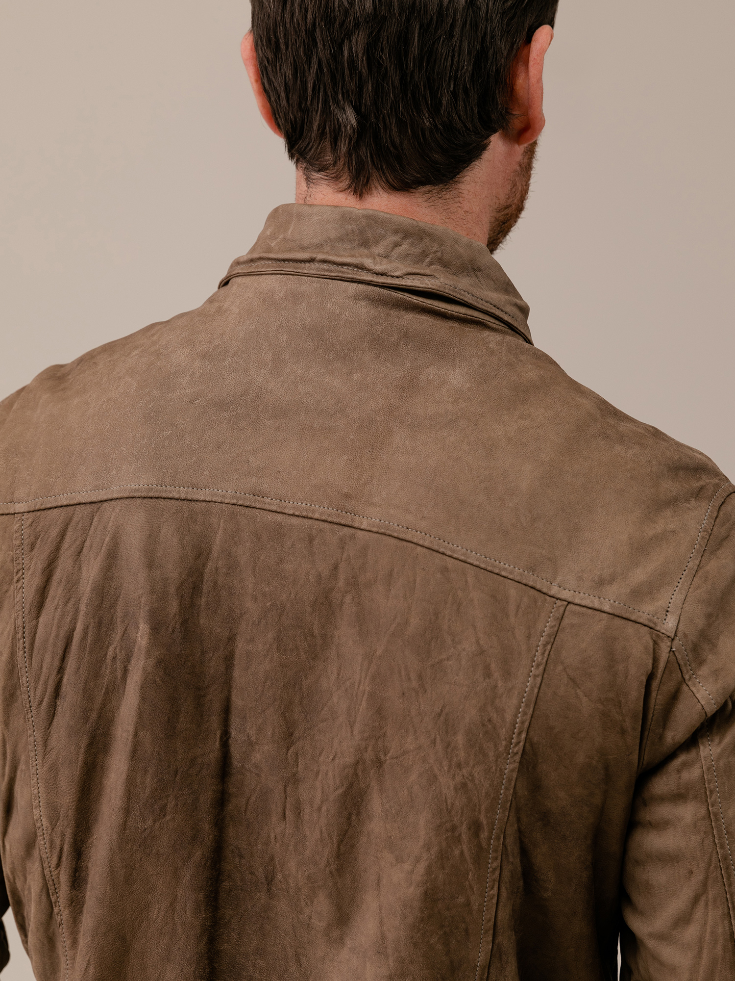 Detailansicht von Lederblouson von GIORGIO BRATO