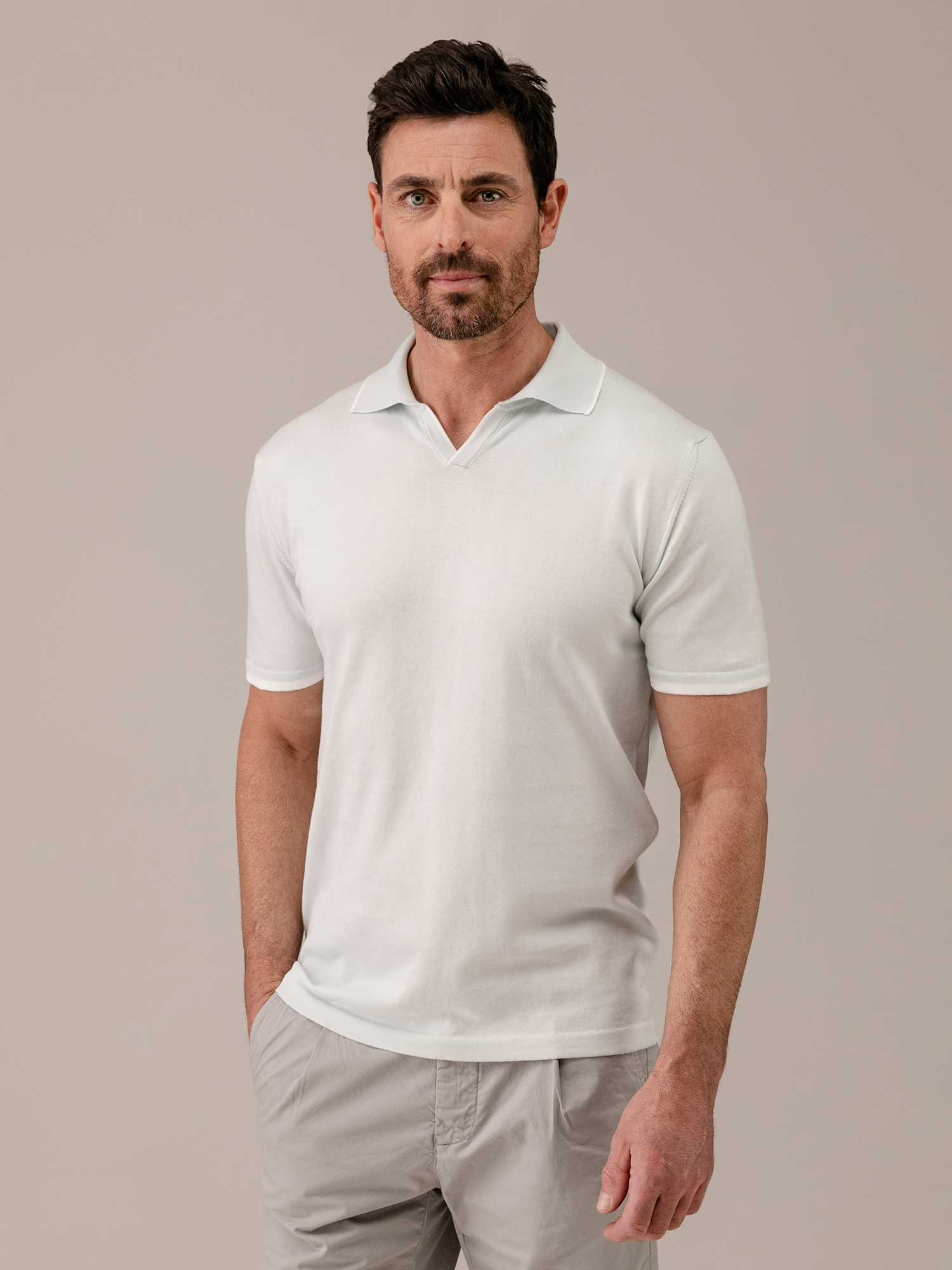 Detailansicht von Kurzarm-Poloshirt aus Baumwolle von DANIELE FIESOLI