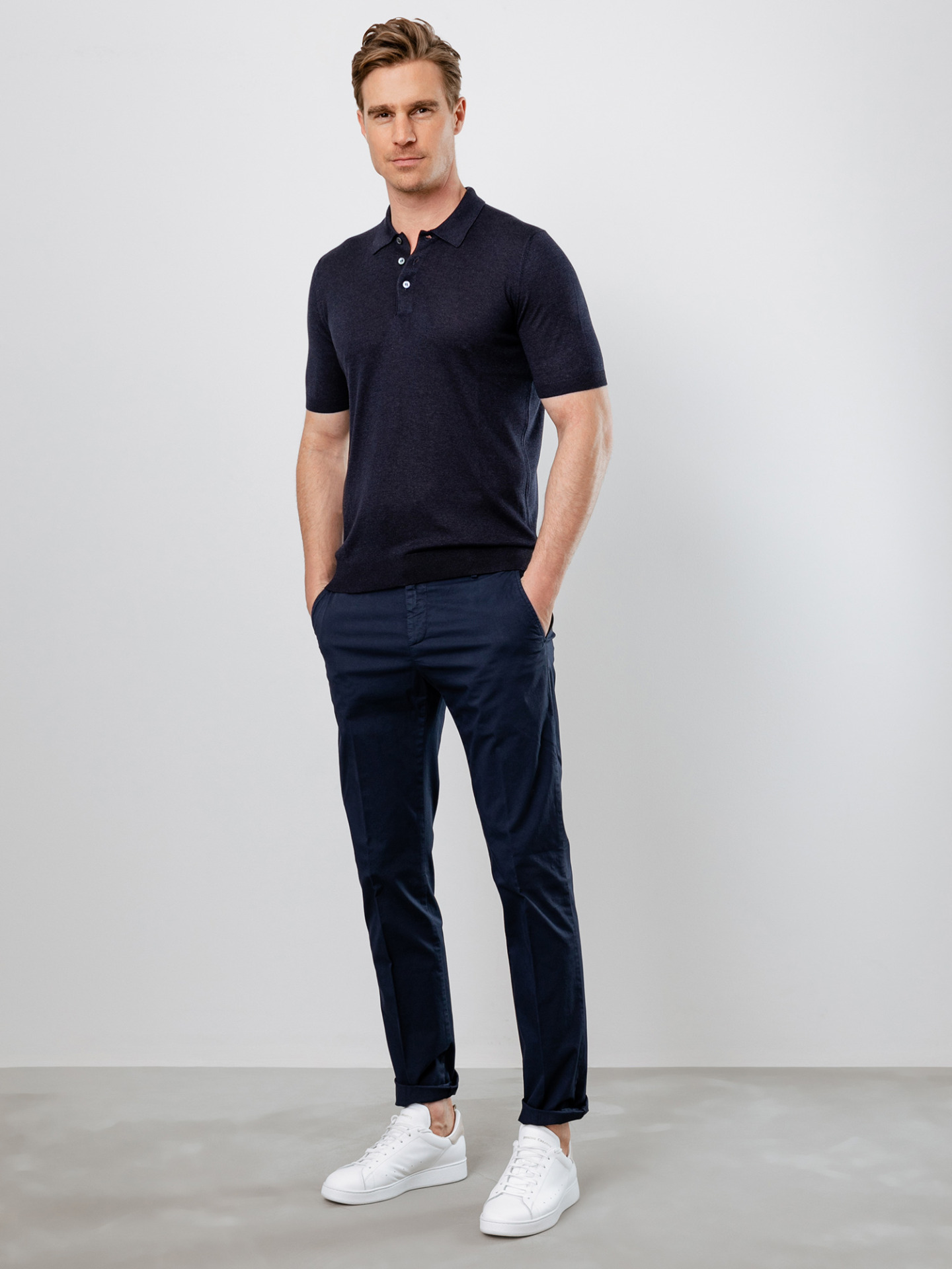 Detailansicht von Poloshirt aus Seide von GRAN SASSO