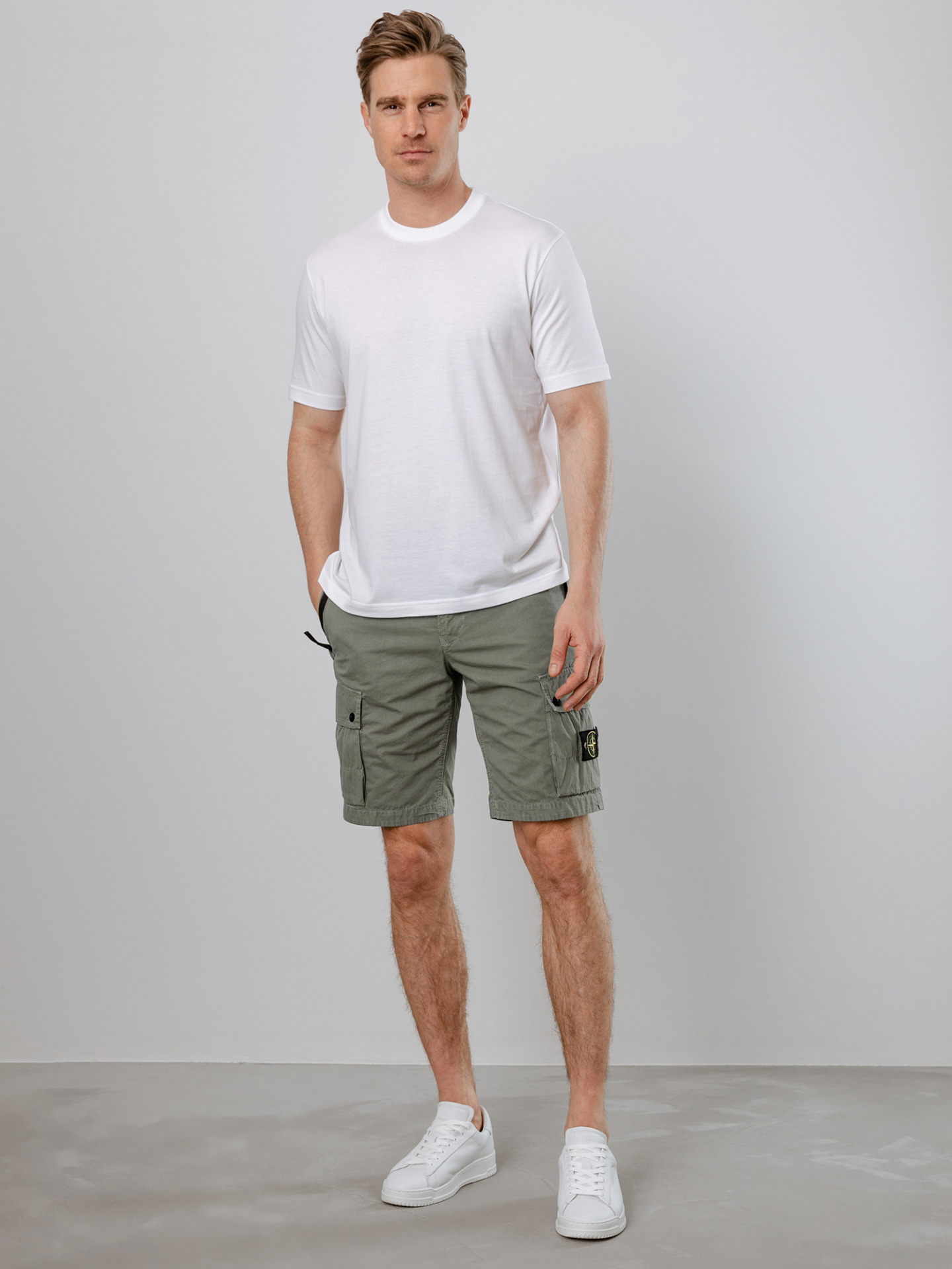 Detailansicht von Bermudas aus Baumwolle von STONE ISLAND