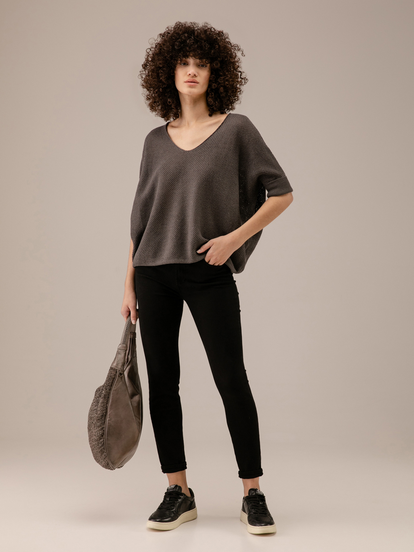 Detailansicht von Kurzarm-Pullover aus Leinen von DANIELS