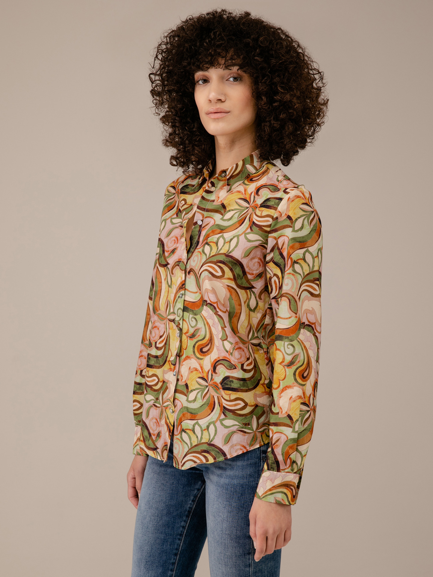 Detailansicht von Gemusterte Baumwollbluse von DANIELS