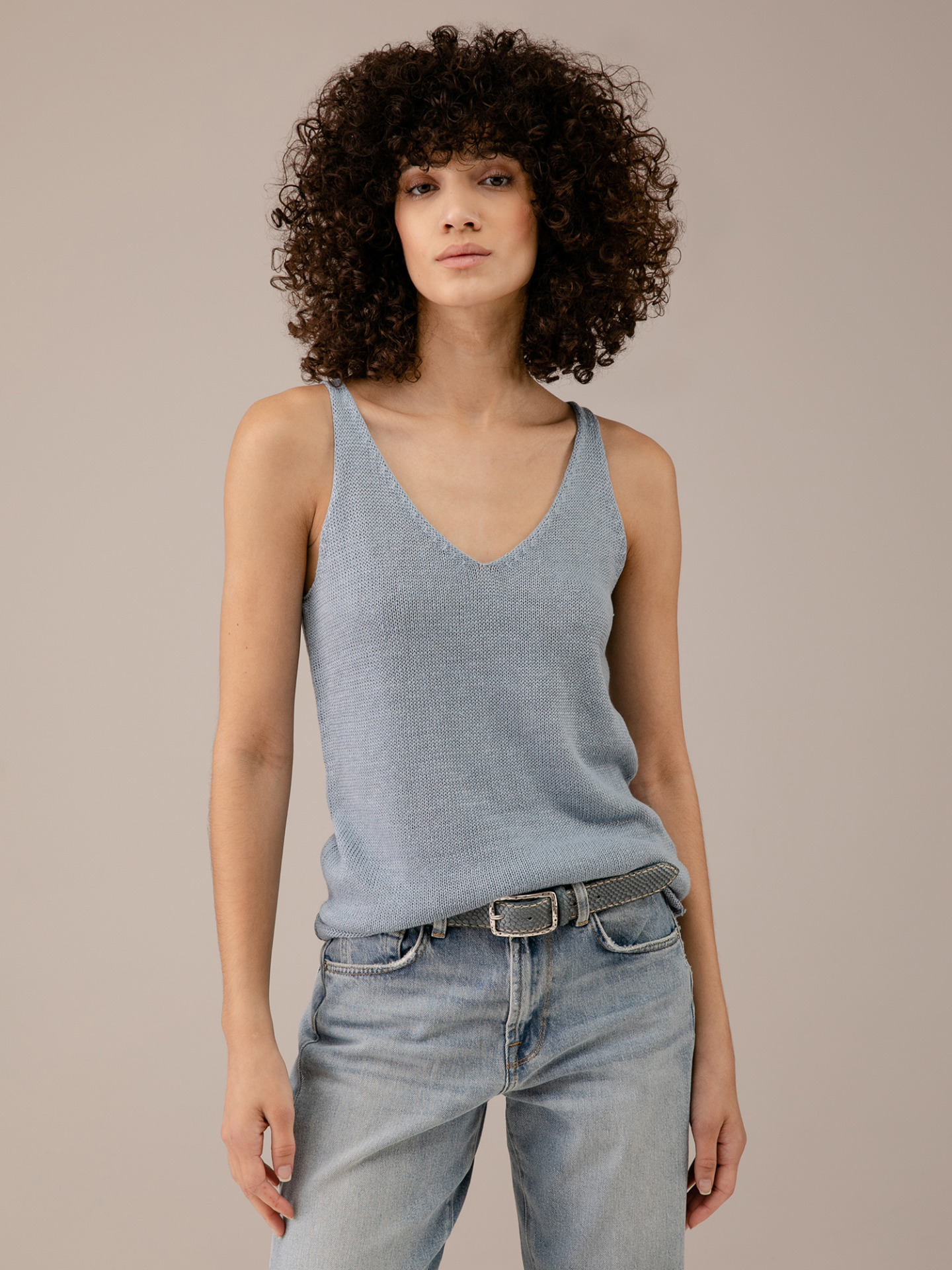 Detailansicht von Stricktop aus Leinen von DANIELS