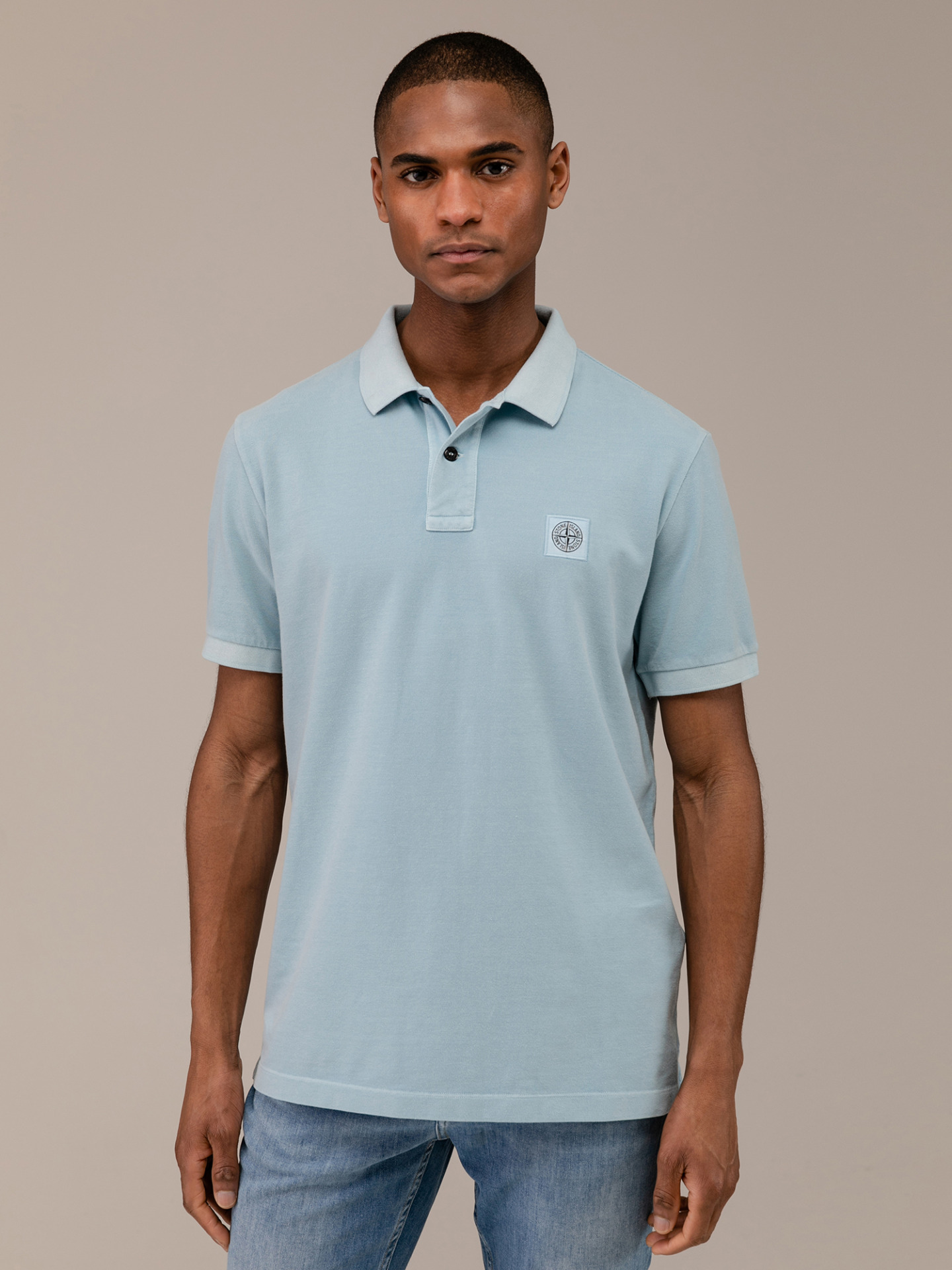 Detailansicht von Kurzarm-Poloshirt aus Baumwolle von STONE ISLAND