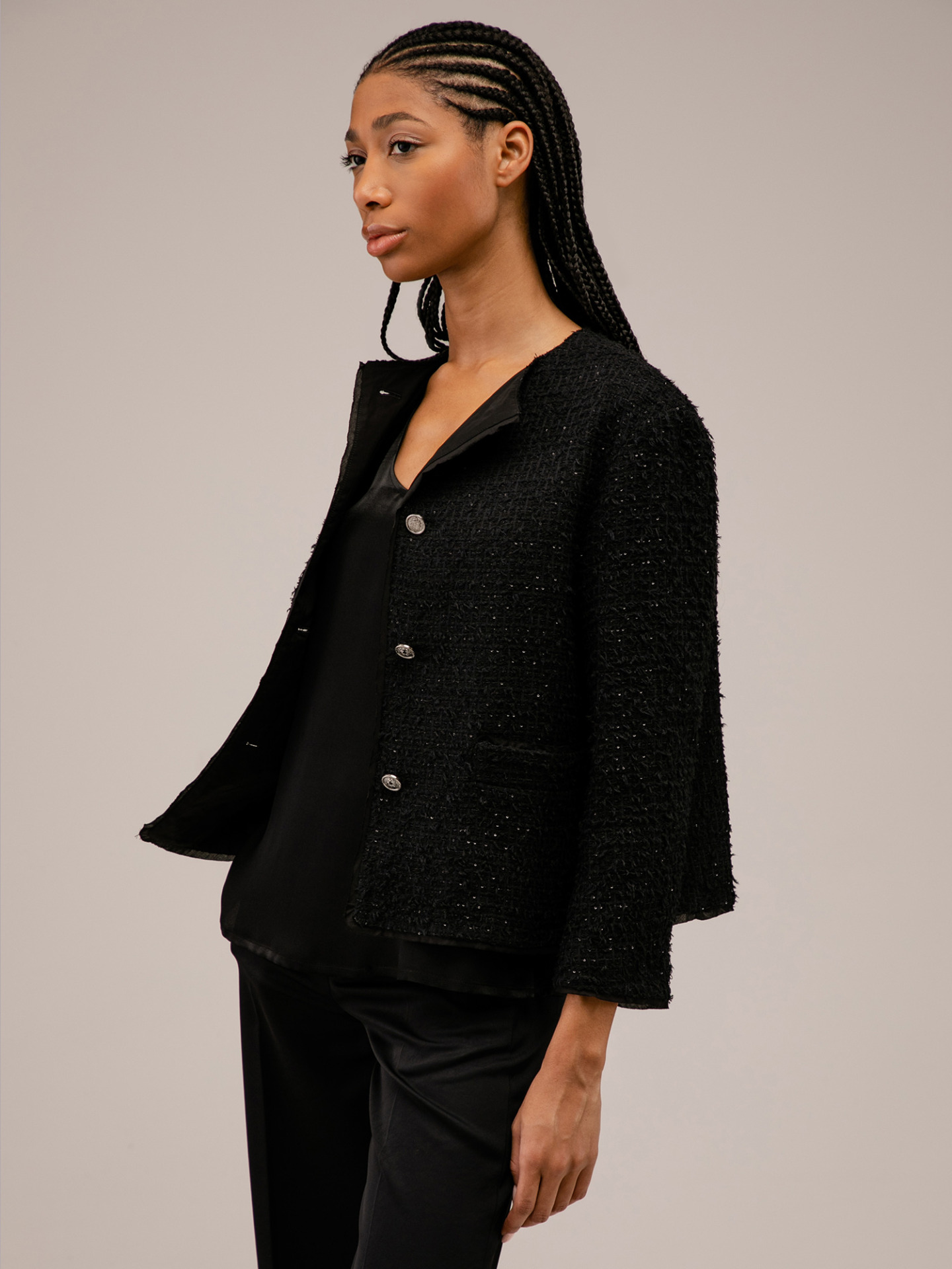 Detailansicht von Bouclé-Blazer von LIS LAREIDA