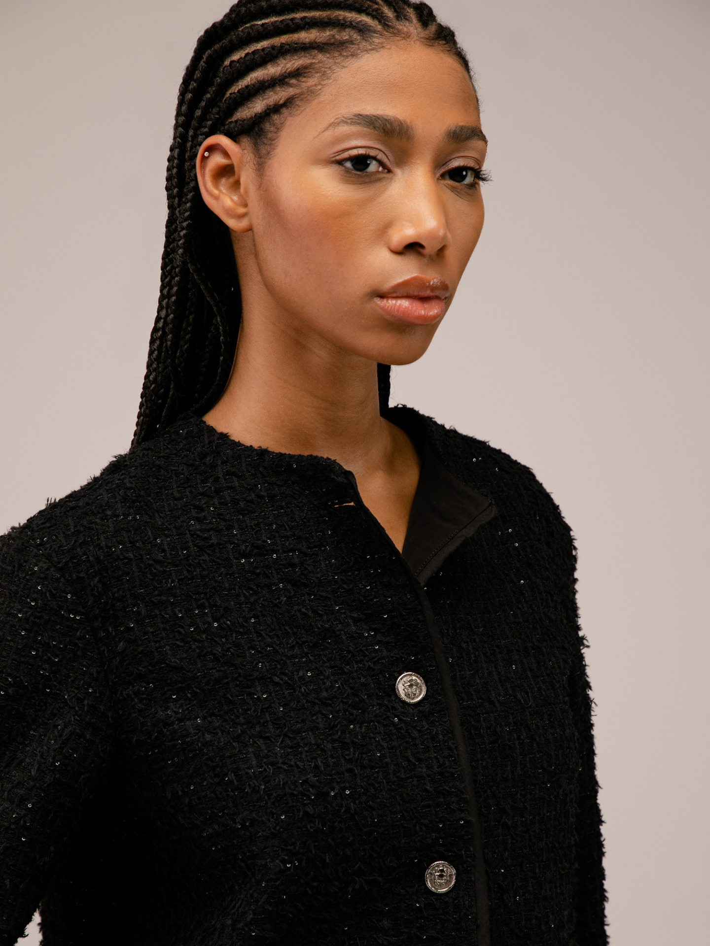 Detailansicht von Bouclé-Blazer von LIS LAREIDA