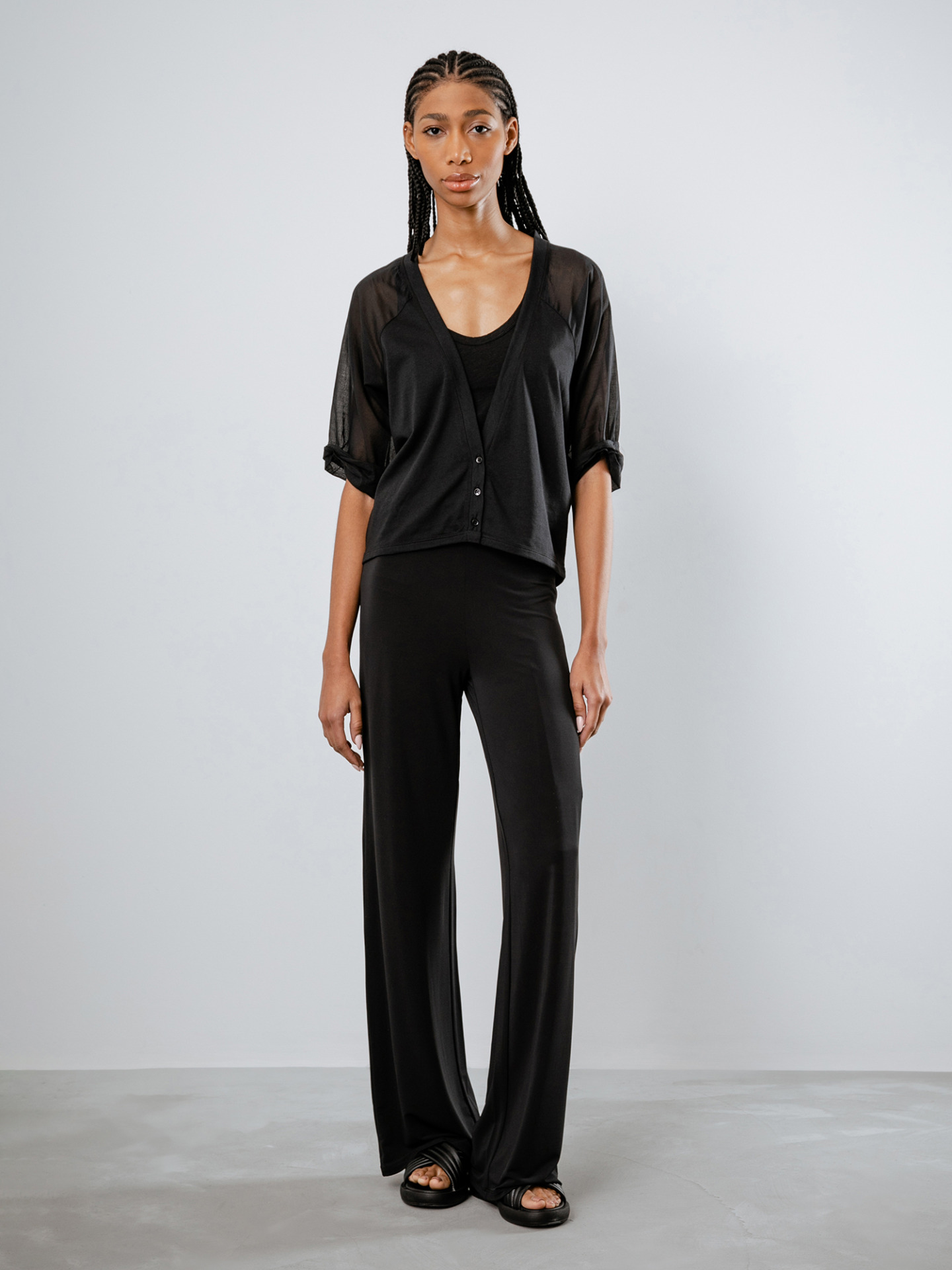 Detailansicht von Kurzarm-Strickjacke aus Baumwolle von 10 DAYS