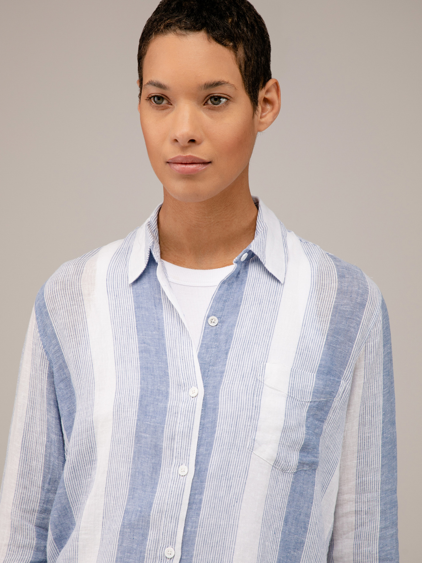 Detailansicht von Gestreifte Leinenbluse von RAILS