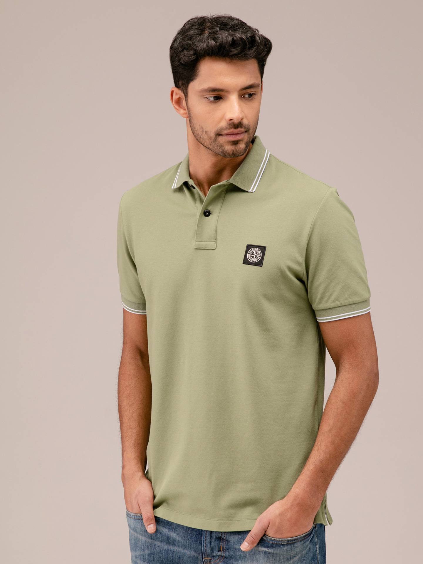 Detailansicht von Kurzarm-Poloshirt von STONE ISLAND