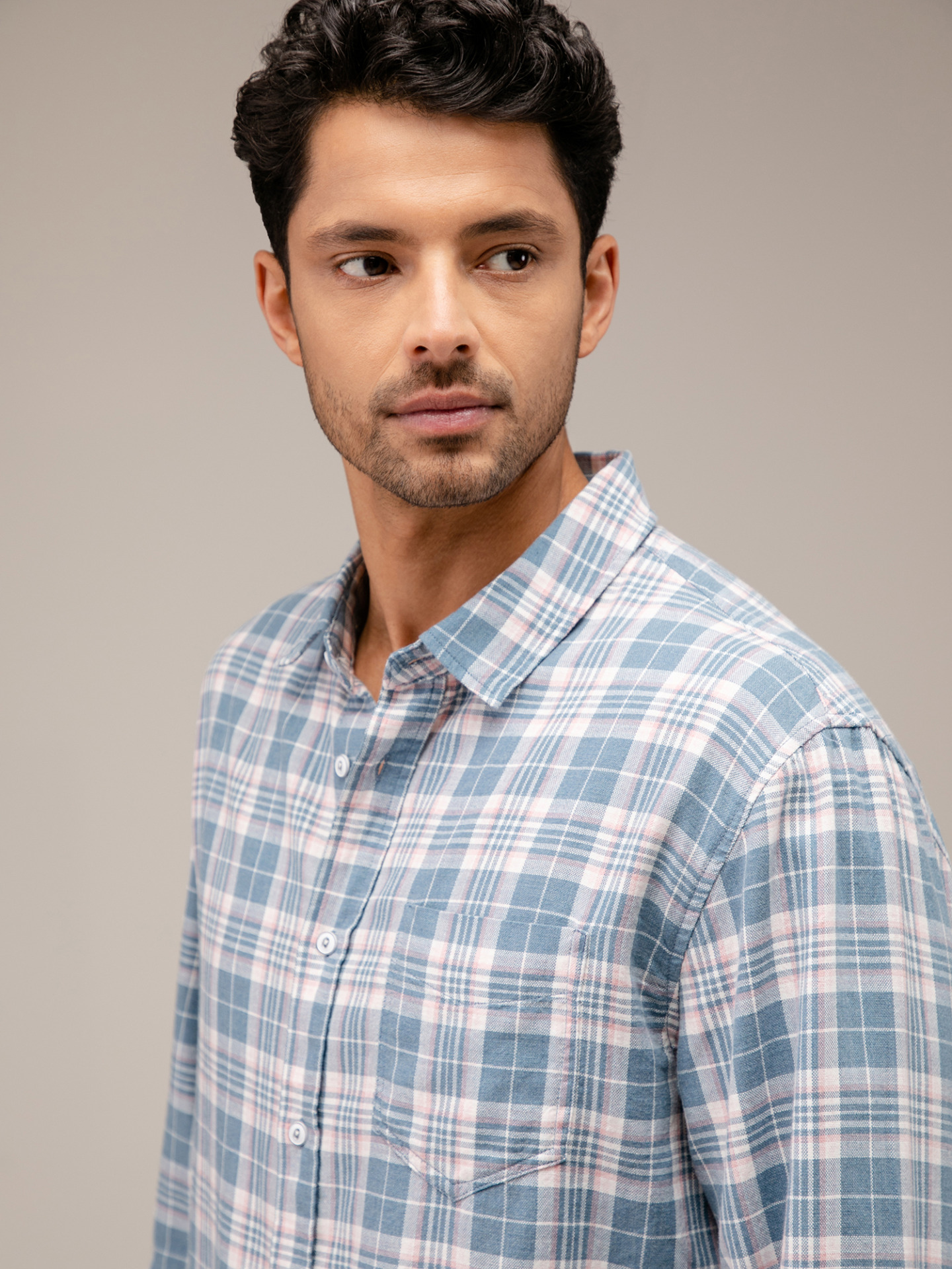 Detailansicht von Karohemd aus Baumwolle von RAILS