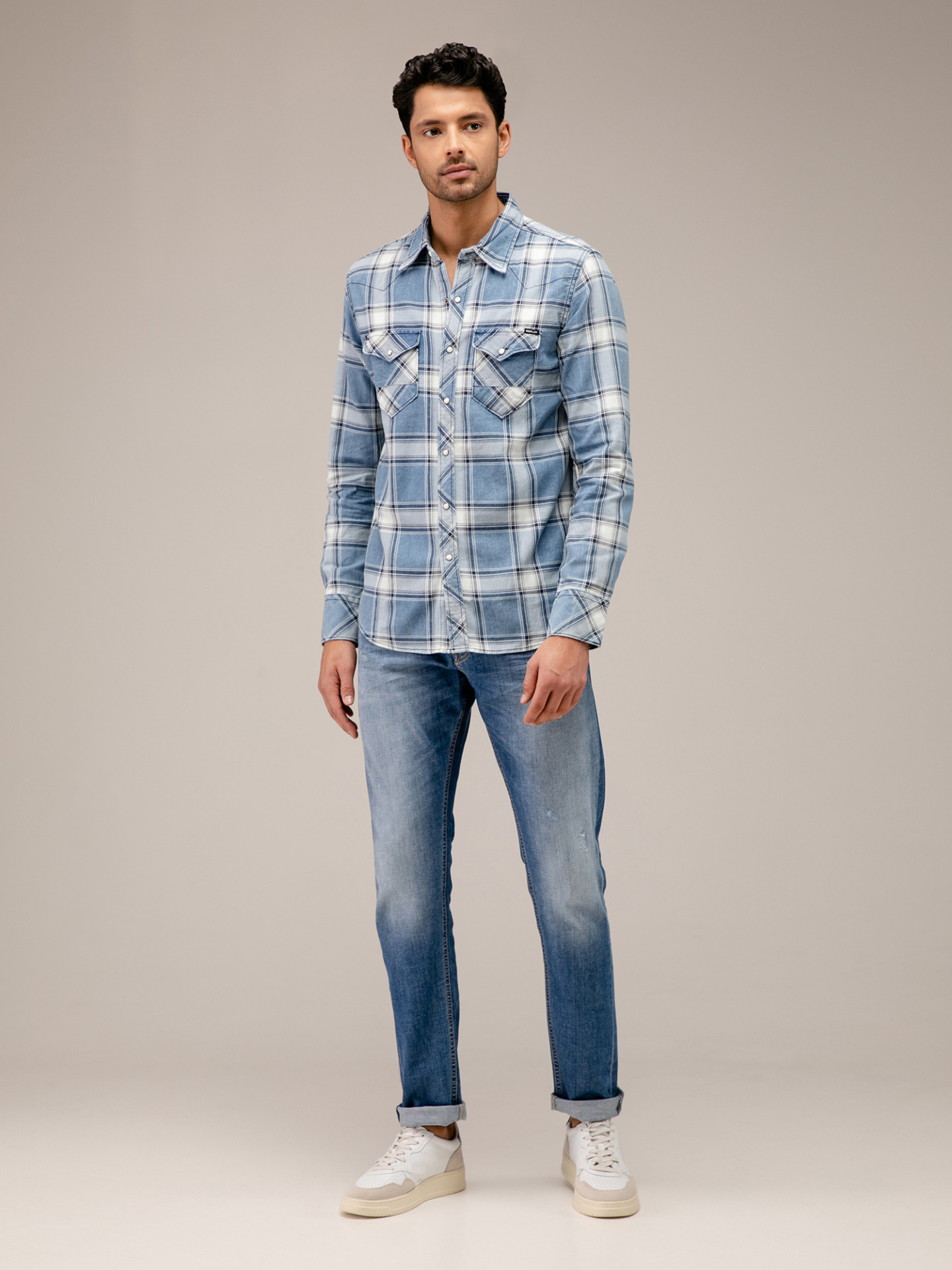 Detailansicht von Karohemd aus Baumwolle von REPLAY