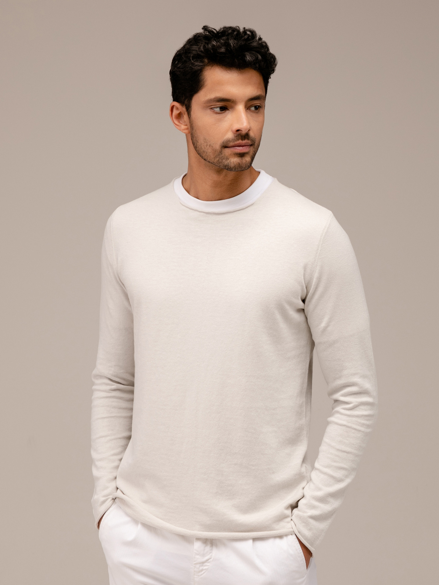 Detailansicht von Pullover aus Baumwolle von HANNES ROETHER