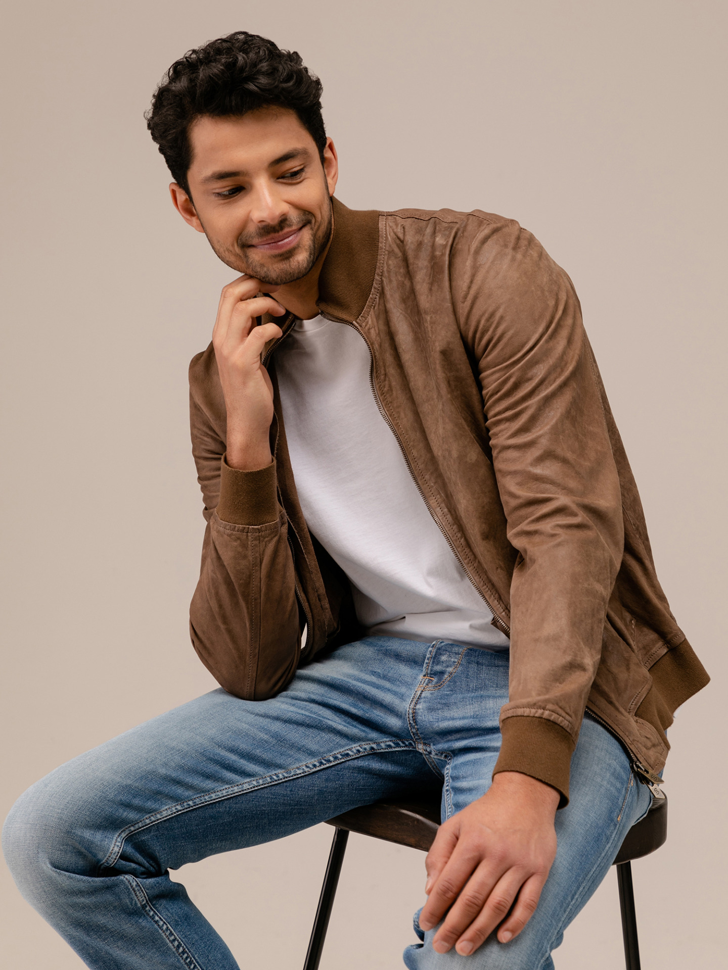 Detailansicht von Lederjacke von SALVATORE SANTORO