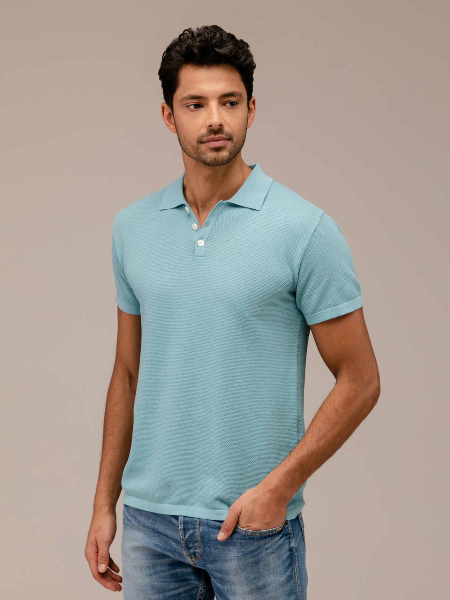 Detailansicht von Kurzarm-Poloshirt aus Baumwolle von DANIELE FIESOLI