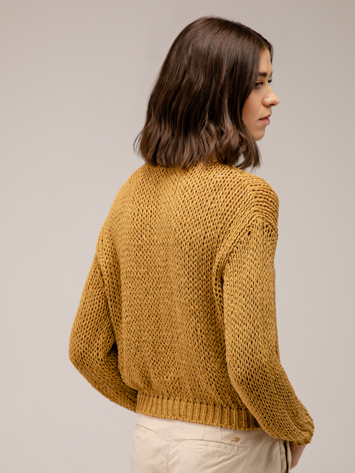 Detailansicht von Strickjacke aus Baumwolle von ROBERTO COLLINA