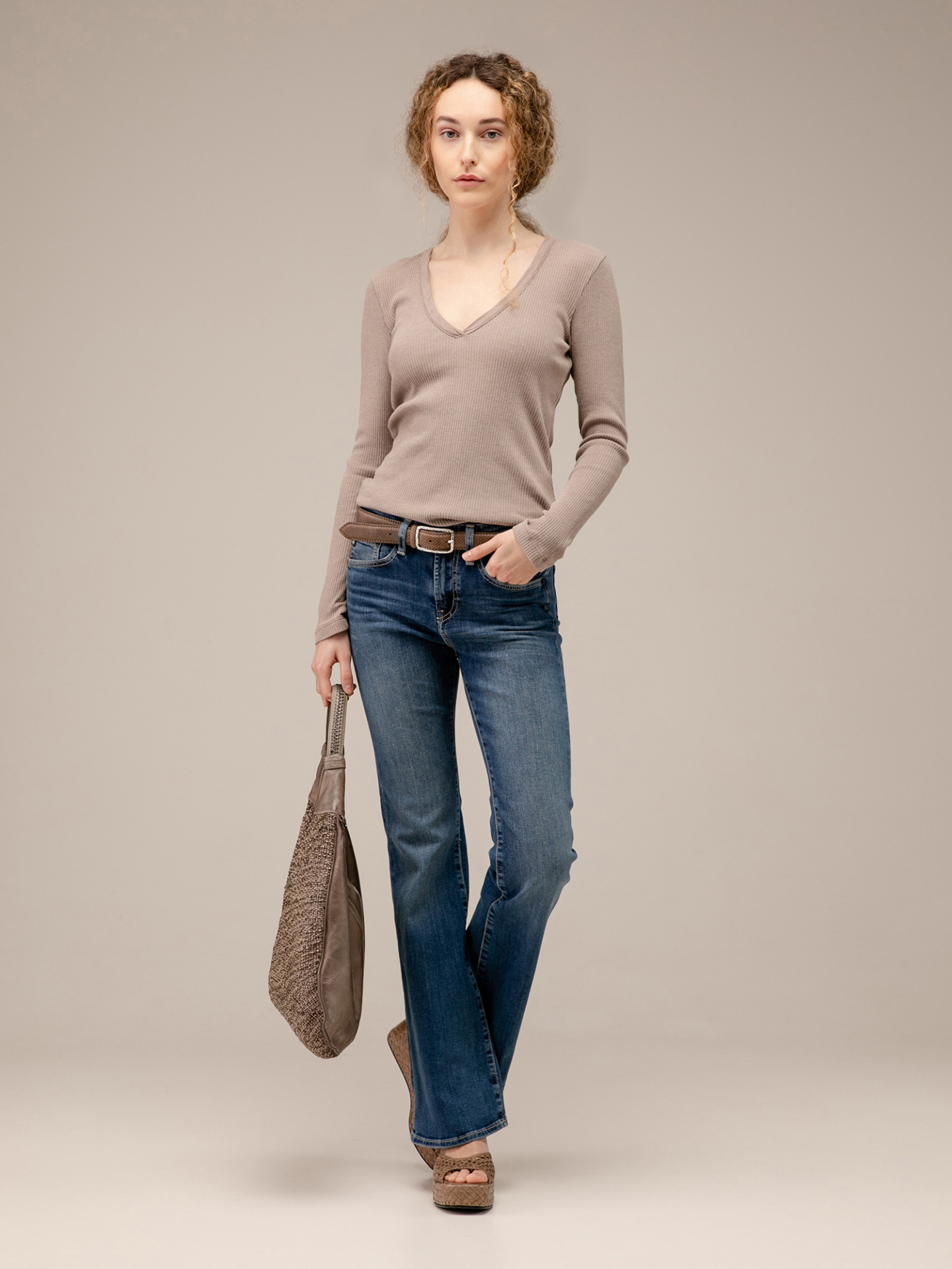 Detailansicht von Langarmshirt aus Baumwolle von JAMES PERSE