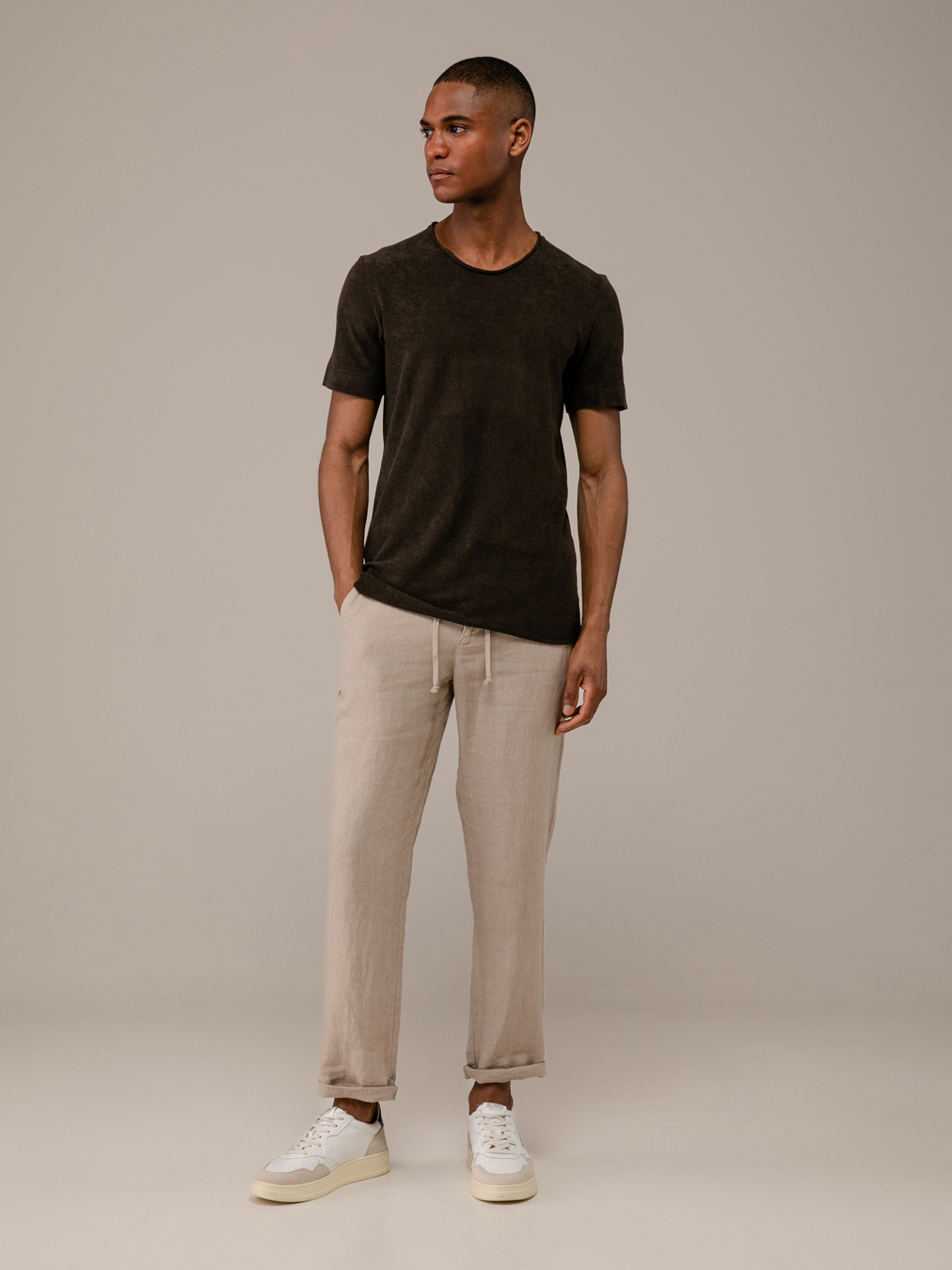 Detailansicht von T-Shirt in Frotteeoptik von HANNES ROETHER