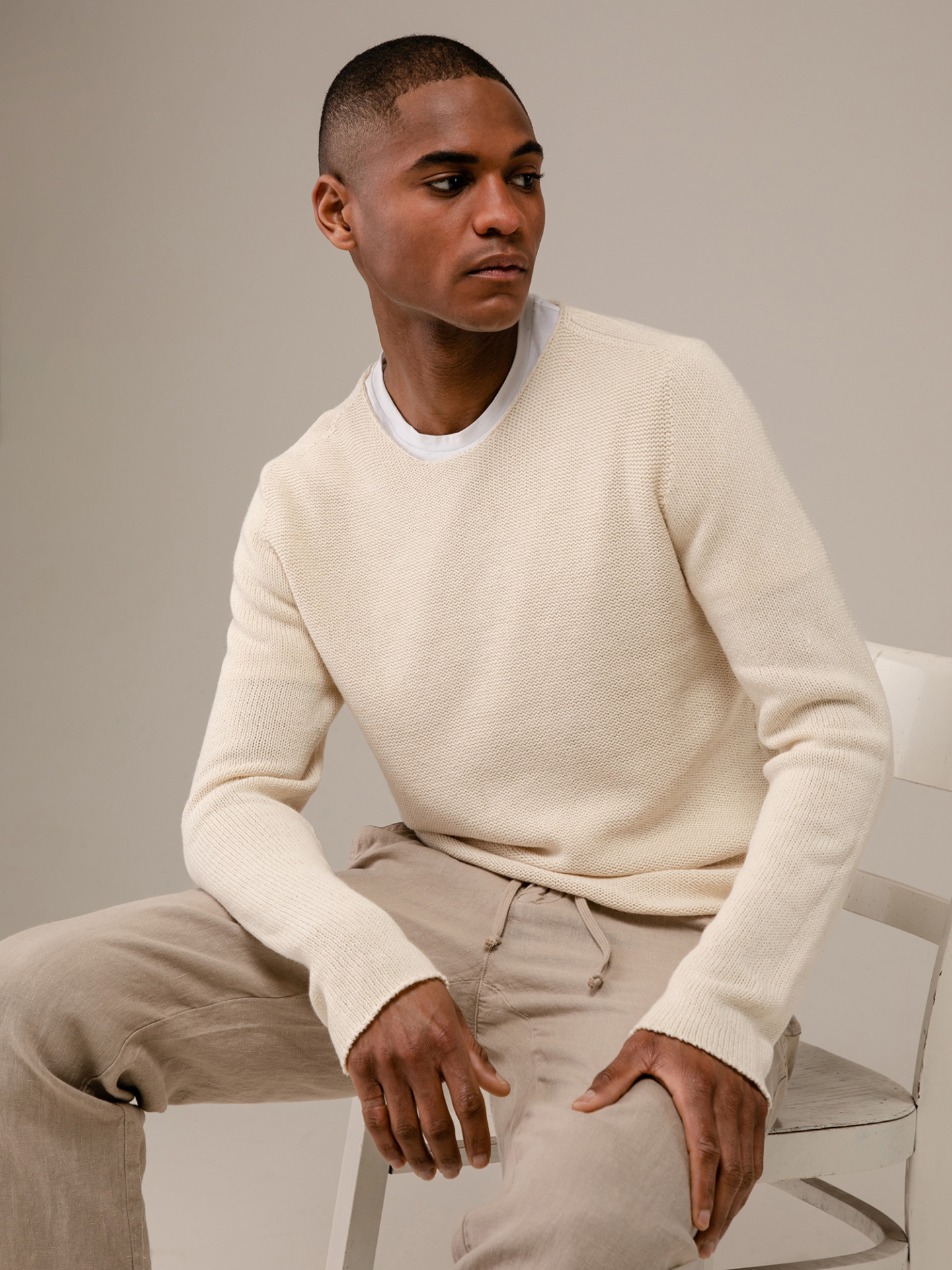 Detailansicht von Pullover aus Baumwolle von HANNES ROETHER