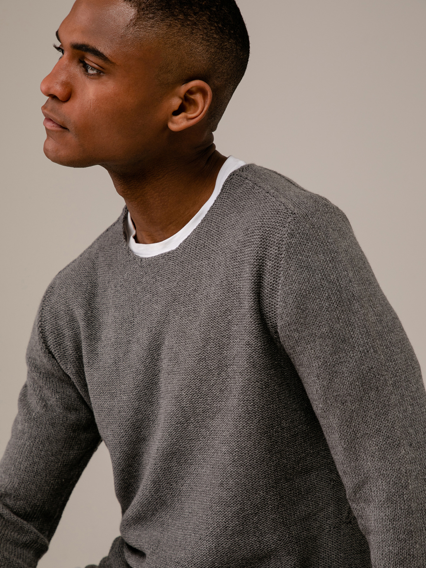 Detailansicht von Pullover aus Baumwolle von HANNES ROETHER