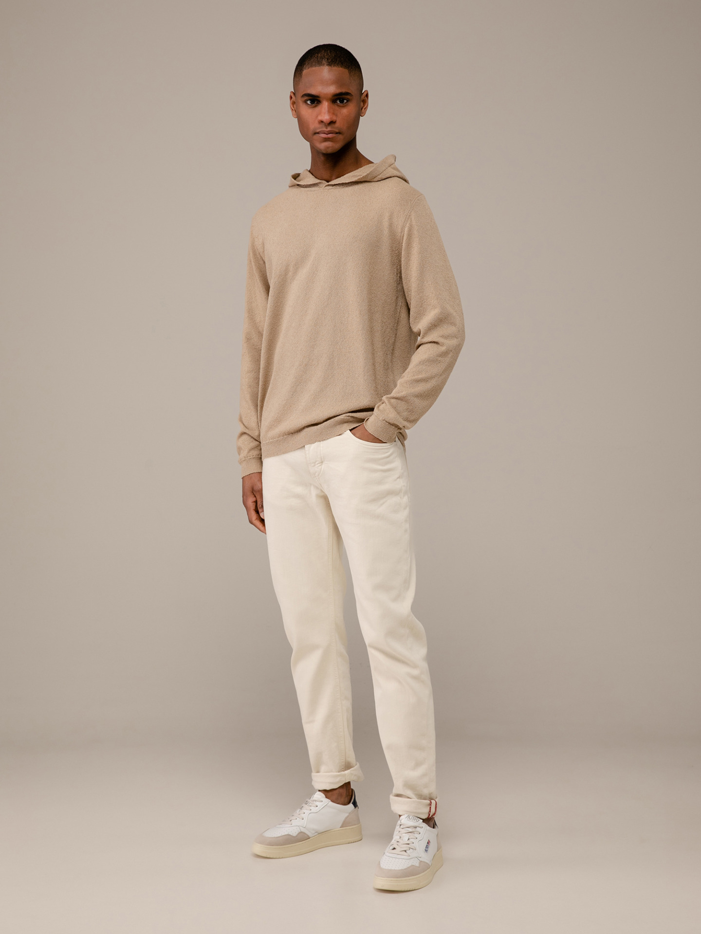 Detailansicht von Hoodie in Frotteeoptik von DANIELE FIESOLI