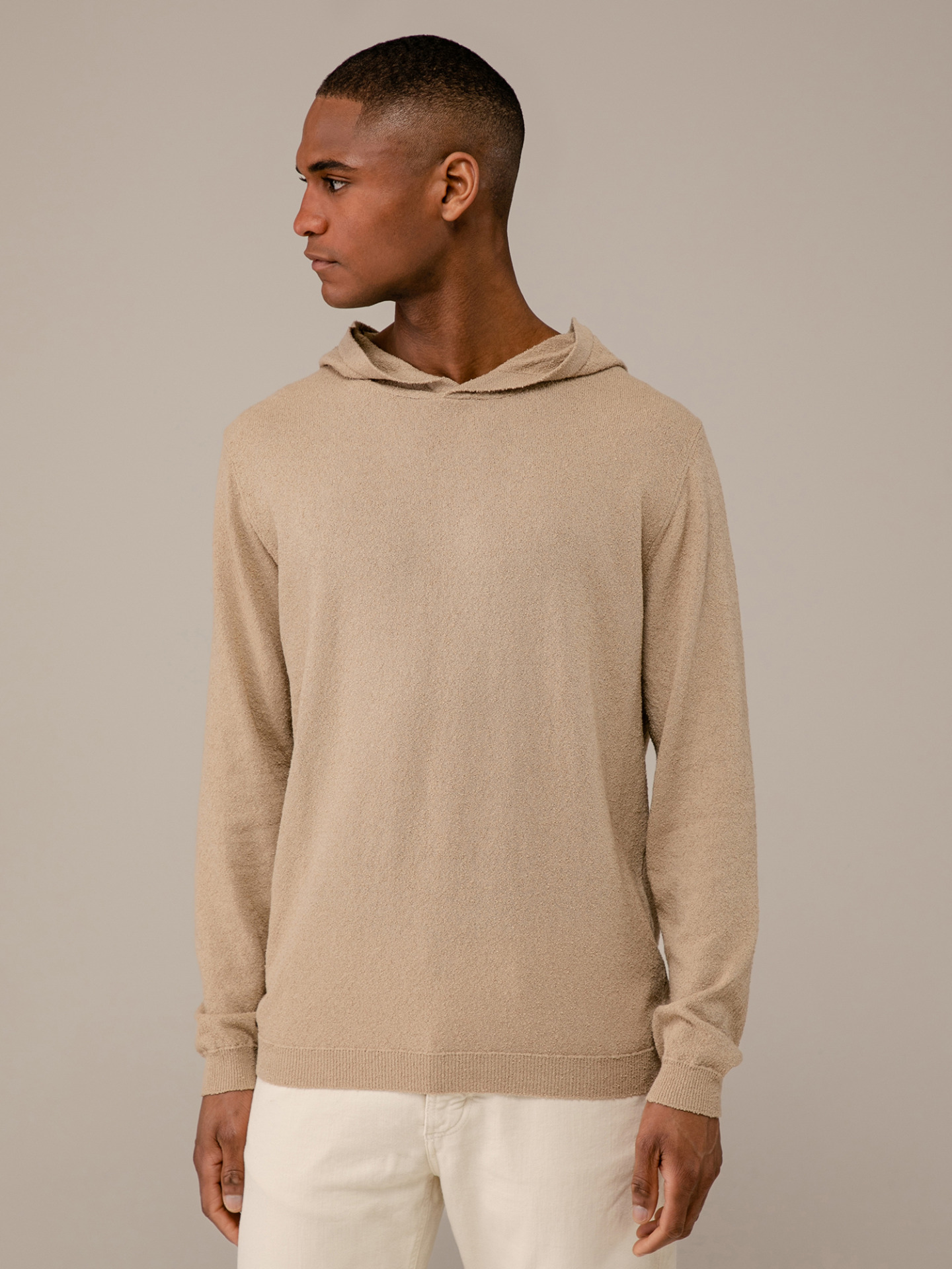 Detailansicht von Hoodie in Frotteeoptik von DANIELE FIESOLI