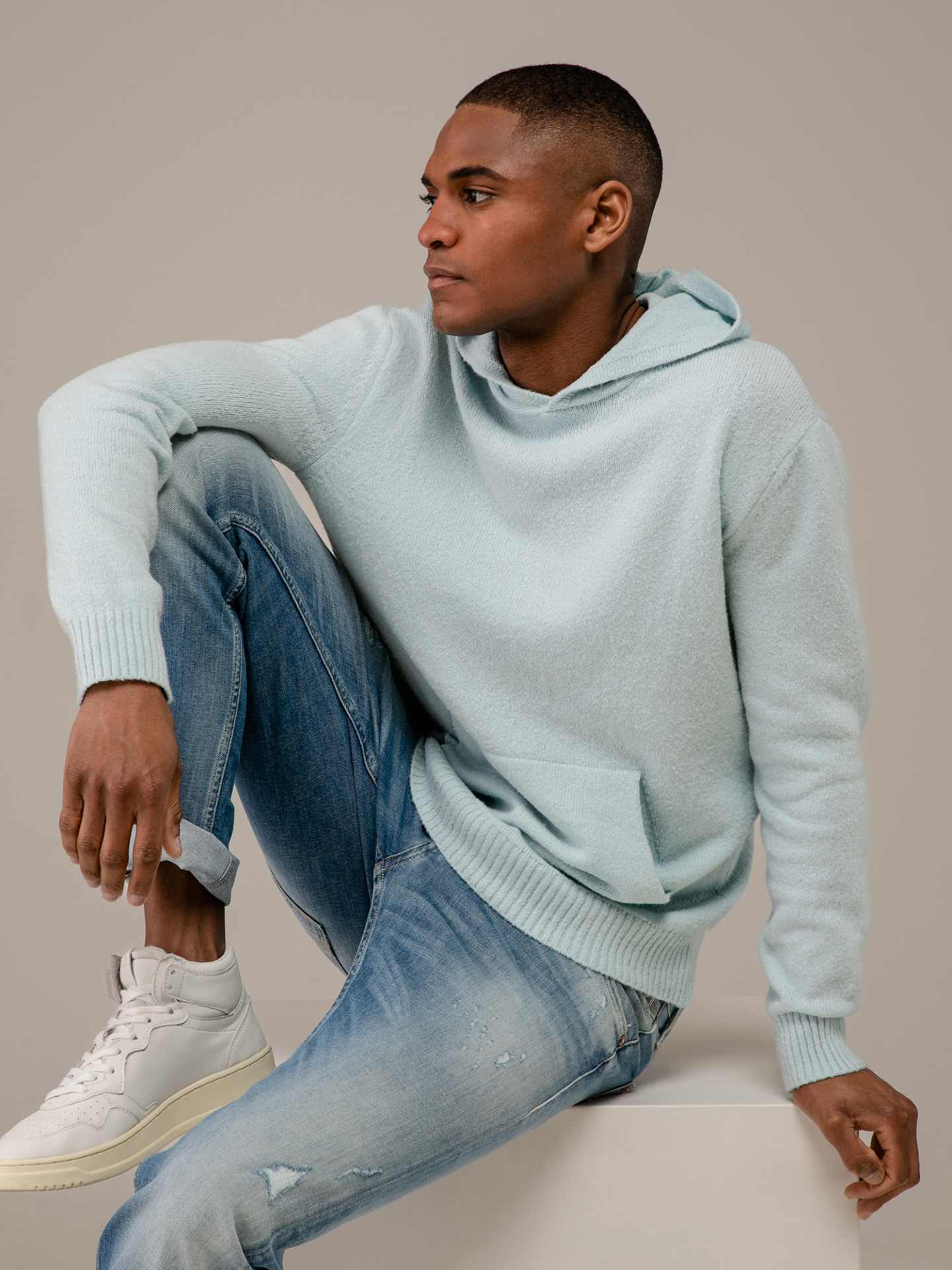 Detailansicht von Kapuzenpullover aus Baumwolle von PHIL PETTER