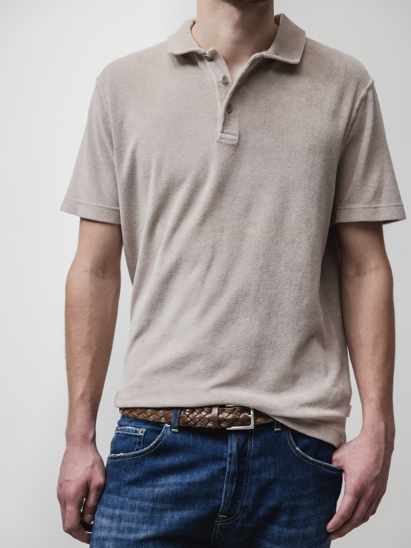 Detailansicht von Kurzarm-Poloshirt aus Baumwolle von 04651