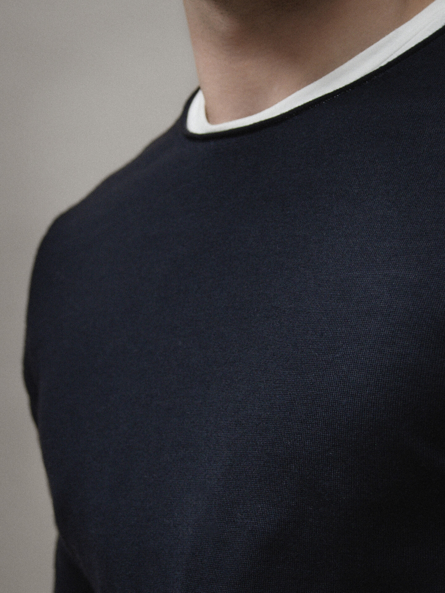 Detailansicht von Pullover aus Merinowolle von KIEFERMANN