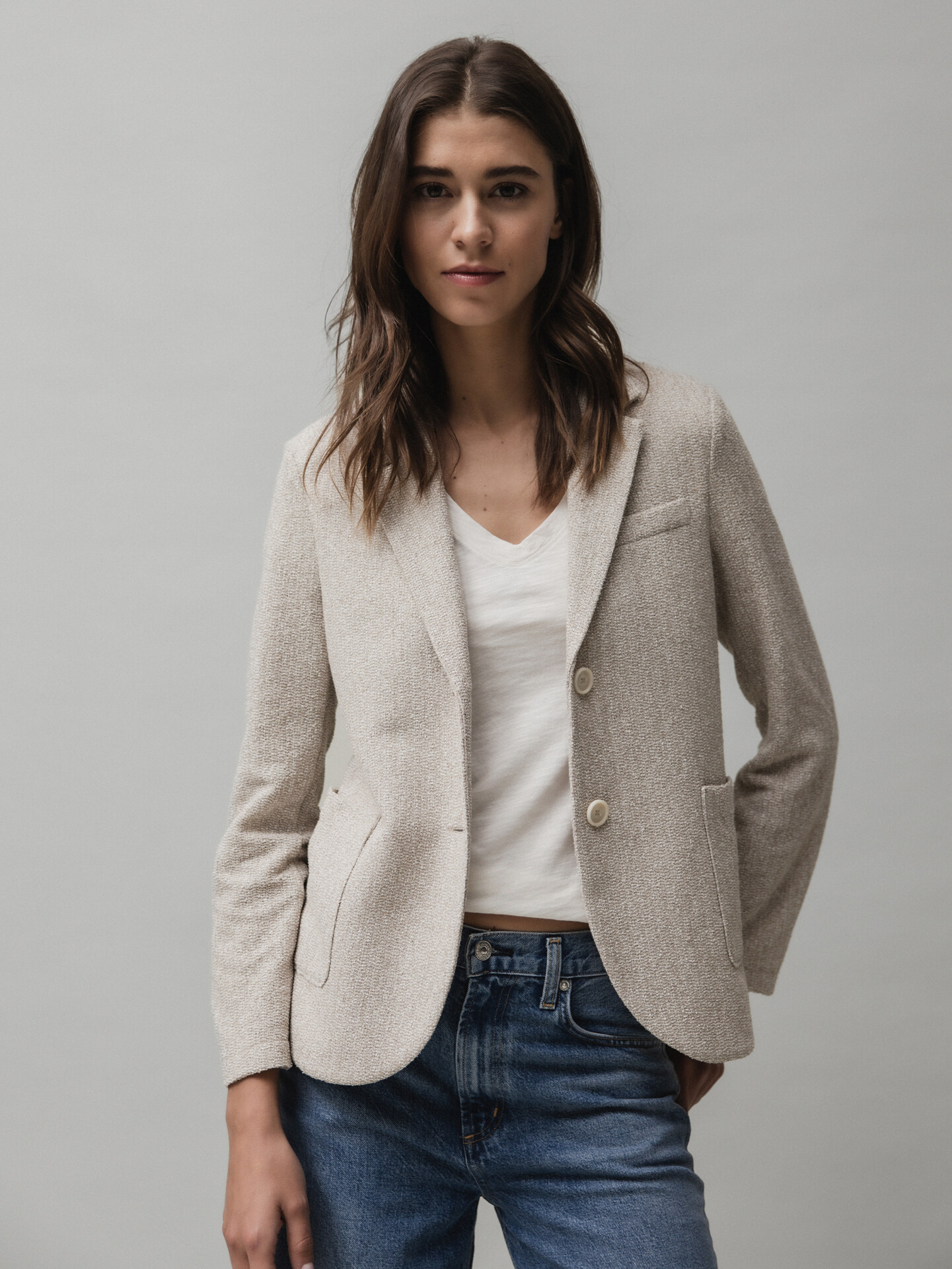 Detailansicht von Blazer aus Baumwolle von HARRIS WHARF LONDON