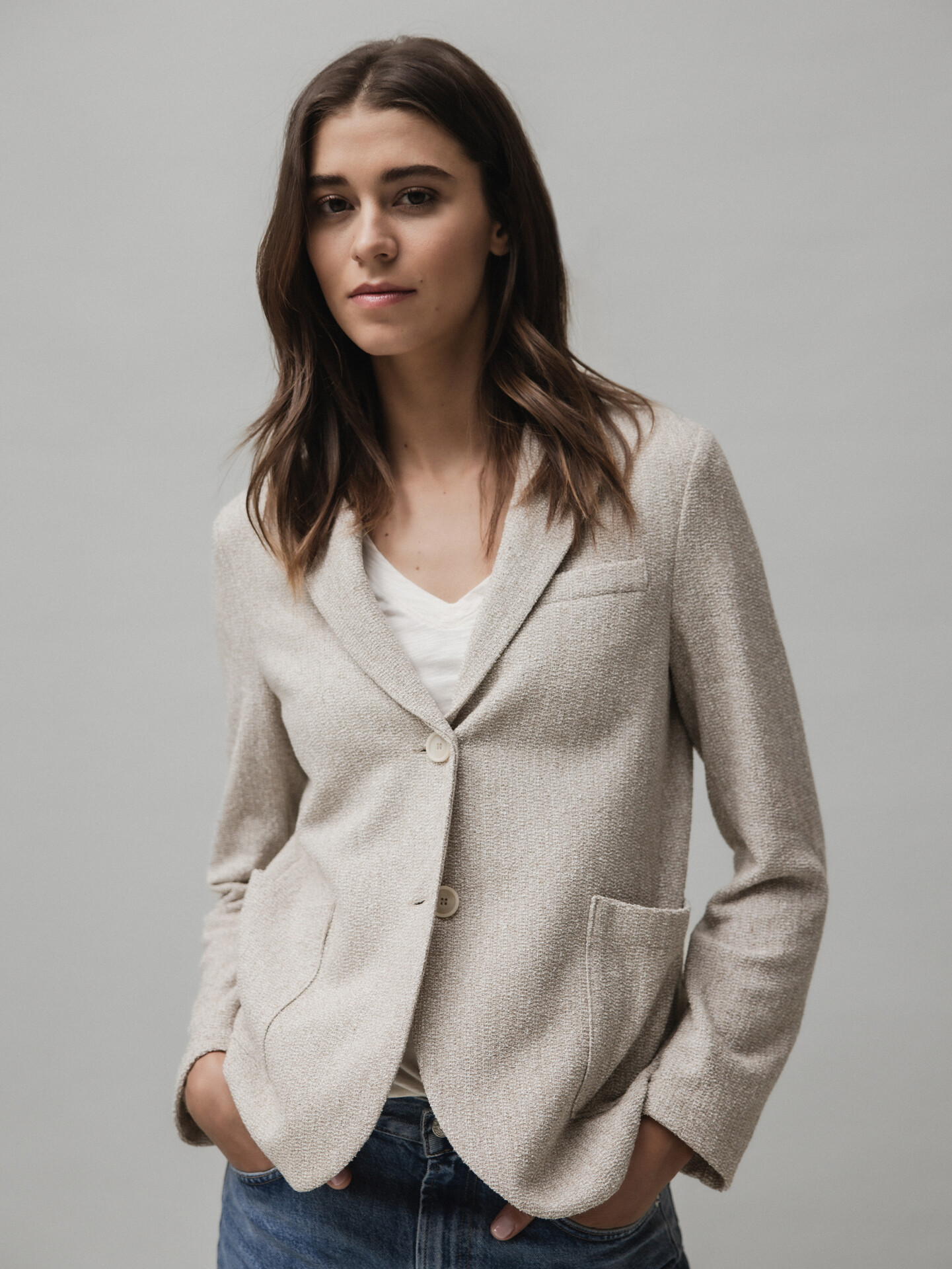 Detailansicht von Blazer aus Baumwolle von HARRIS WHARF LONDON