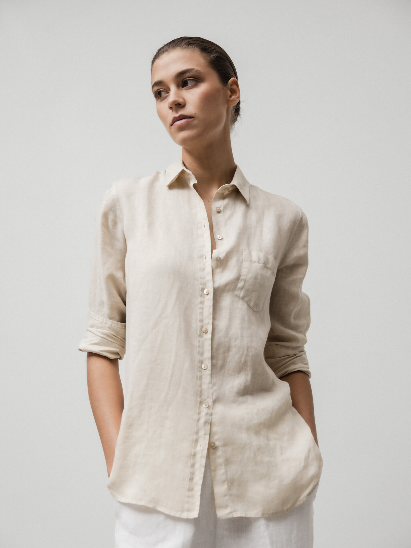 Detailansicht von Leinenbluse von ANTONELLI