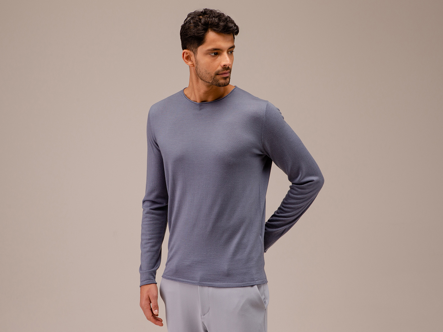 Detailansicht von Pullover aus Merinowolle von KIEFERMANN