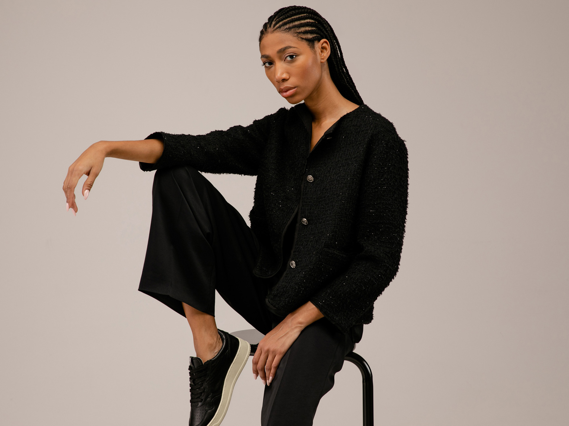 Detailansicht von Bouclé-Blazer von LIS LAREIDA