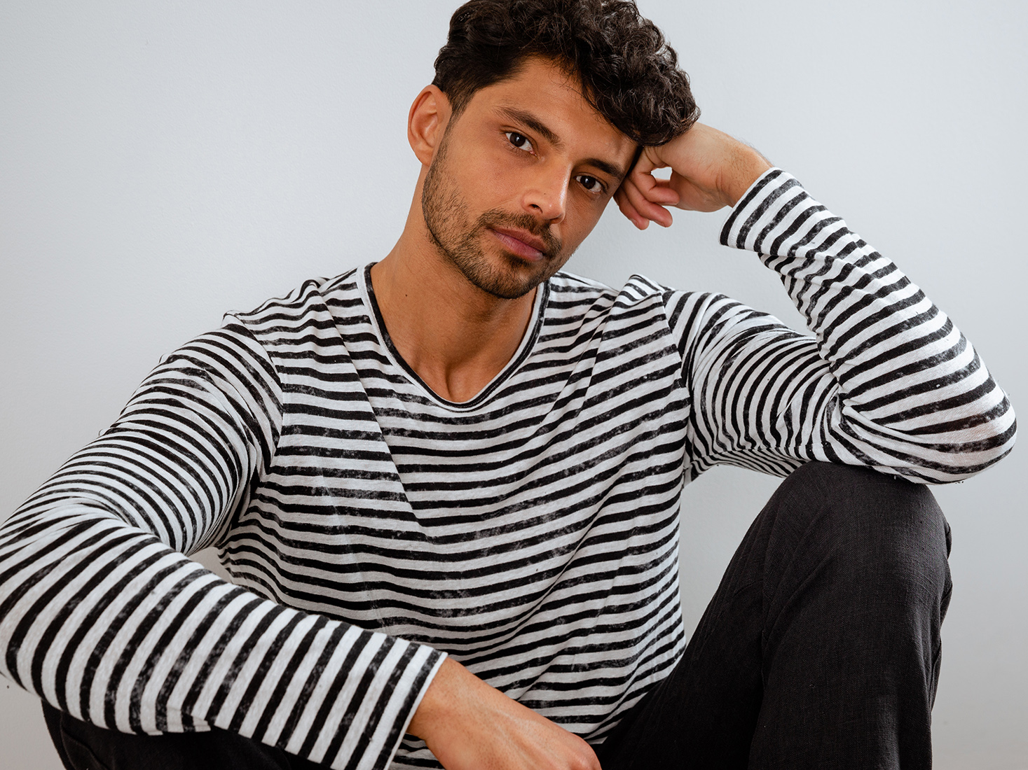 Detailansicht von Langarmshirt aus Leinen von STEFAN BRANDT