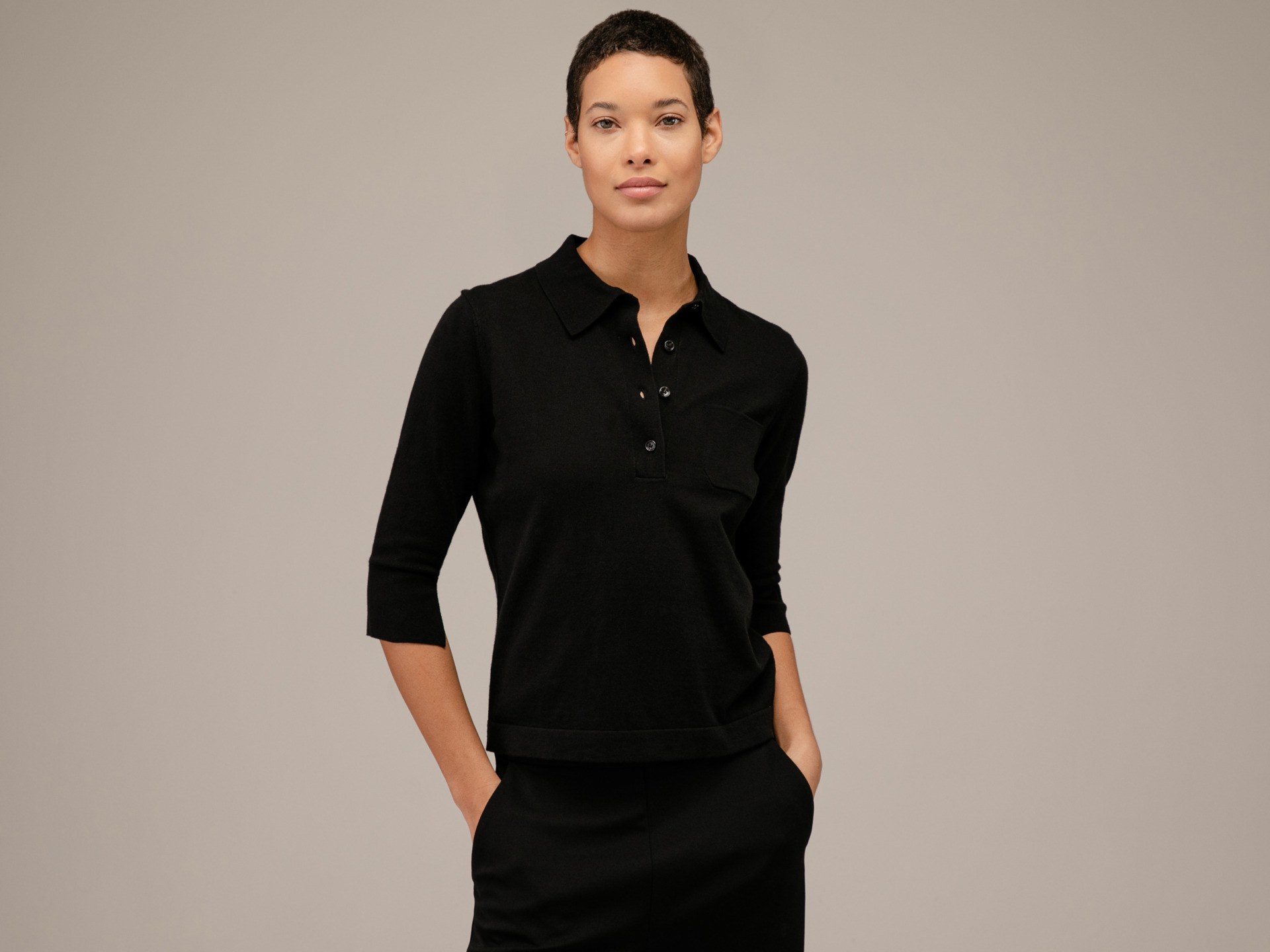 Detailansicht von Pullover aus Baumwolle mit 3/4-Arm von ALLUDE